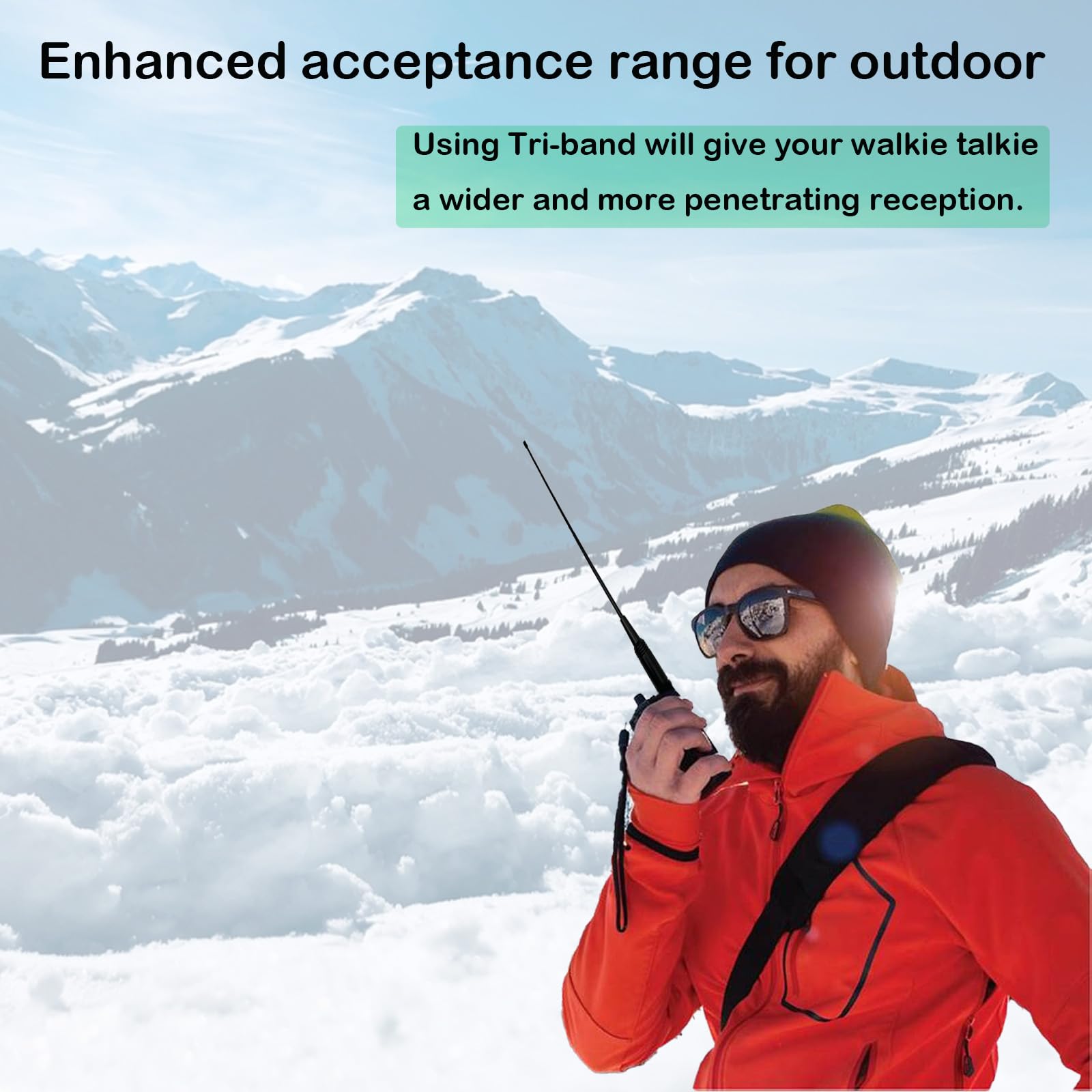 Radtel Tri-Band Flex Antenna RHD-771S 144/220/430MHz 35cm/13.7inch SMA Female Foldable Soft Antenna for Baofeng Radtel RT-900 RT-470X RT-890 RT-730 RT-4D RT-860 - Perfect for Hiking, Camping, and Emergency Communication