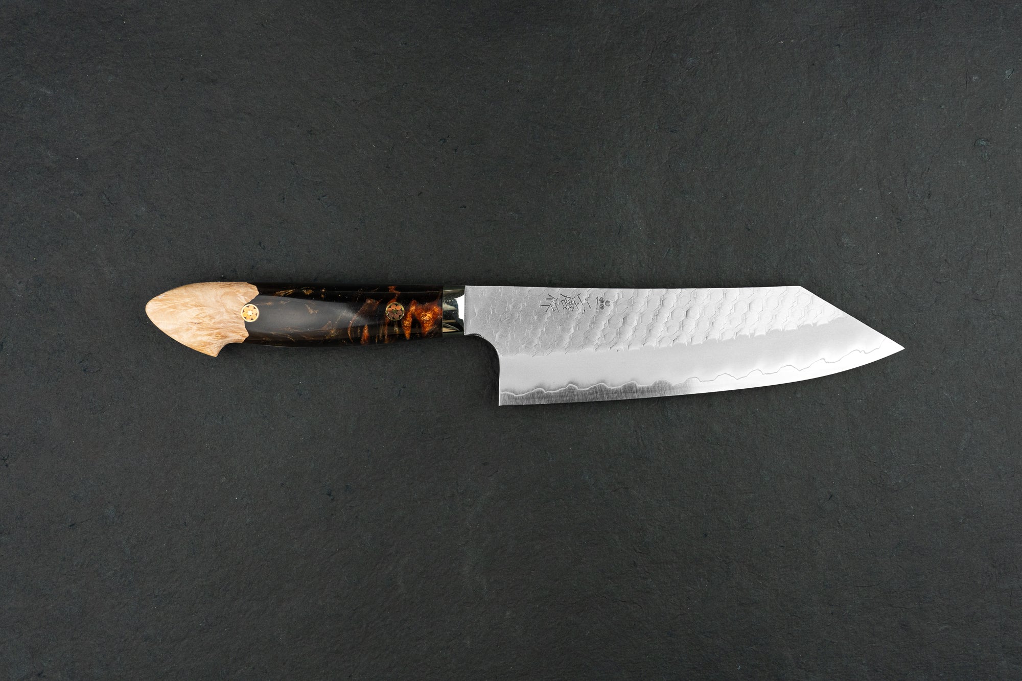 Nigara SG2 Migaki Tsuchime Western Bunka 180mm Japanese Chef Knife - Premium Stainless Steel Kitchen Knife for Slicing, Dicing & Precision Cutting - Perfect for Home Cooks & Professional Chefs