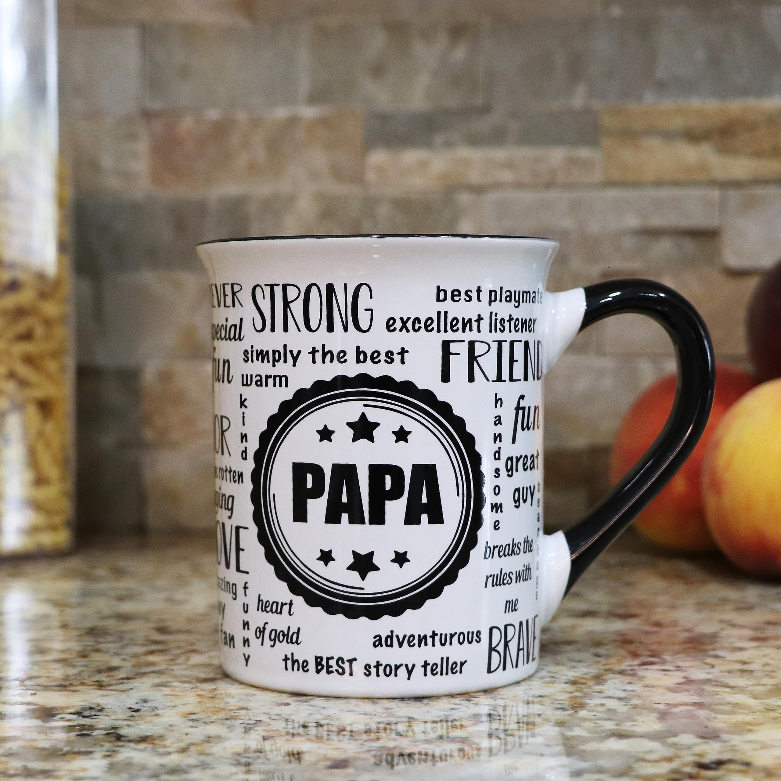 16oz Papa Ceramic Coffee Mug - Unique Gift for Men, Grandpa, Father | Cute Tea Cup for Coffee & Tea Lovers | Perfect for Christmas, Birthday & Home Decor | Ideal for Office, Kitchen & Coffee Table Decor