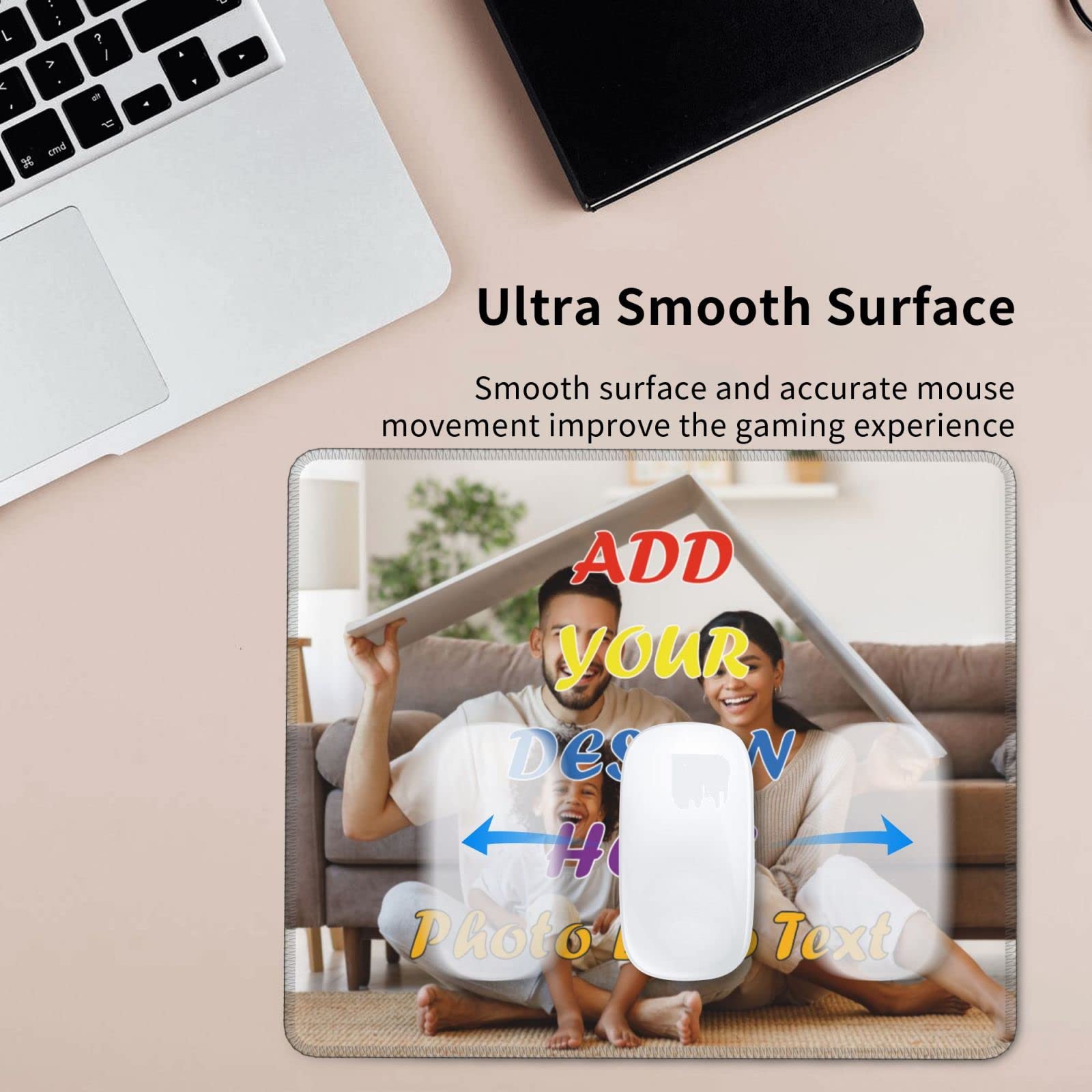 Custom Photo Mouse Pad - Personalized with Picture, Name & Logo - 7.9x9.5 Inch Non-Slip Mouse Mat for Computer, Laptop, Gaming & Office Use - Perfect Gift for Gamers, Professionals & Home Workspace