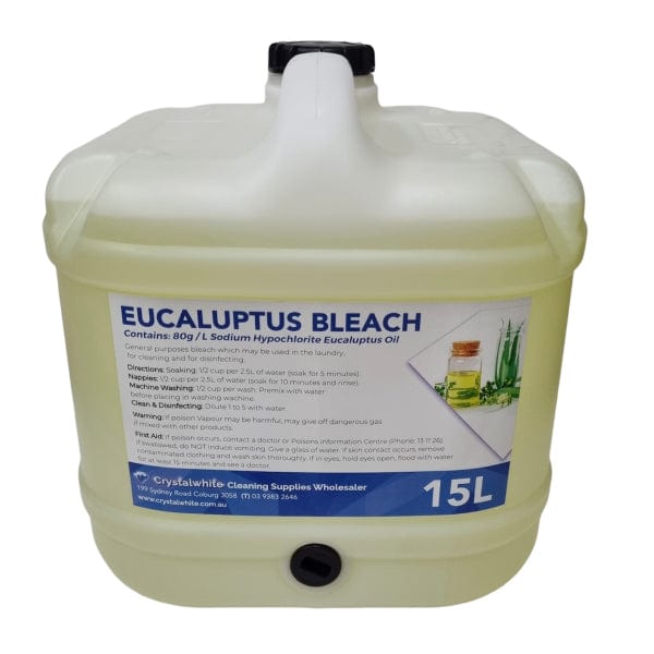 8% Sodium Hypochlorite Eucalyptus Bleach - Powerful Disinfectant for Laundry, Cleaning & Sanitizing