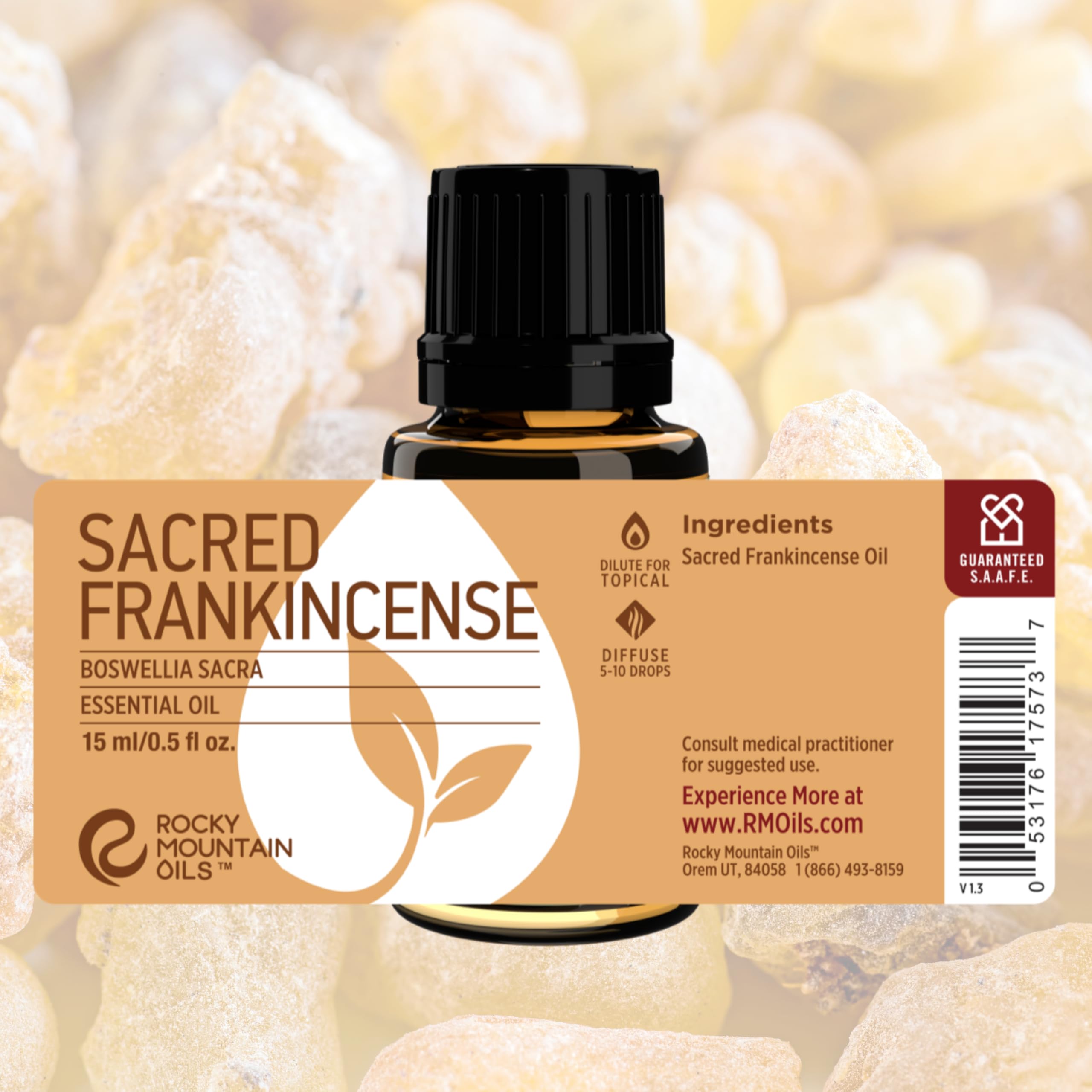 Rocky Mountain Oils Sacred Frankincense Essential Oil - 100% Pure Aromatherapy Oil for Diffusers, Massage Therapy, Skin Care & Home Use - 15ml Bottle | Perfect for Relaxation, Meditation & Natural Cleaning
