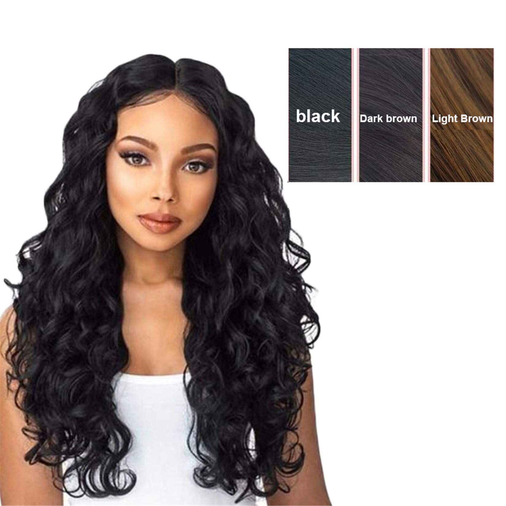 Natural Andongnywell Lace Front Deep Curly Human Hair Wig for Black Women | Pre-Plucked Deep Wave Wigs | Perfect for Daily Wear, Cosplay & Special Occasions