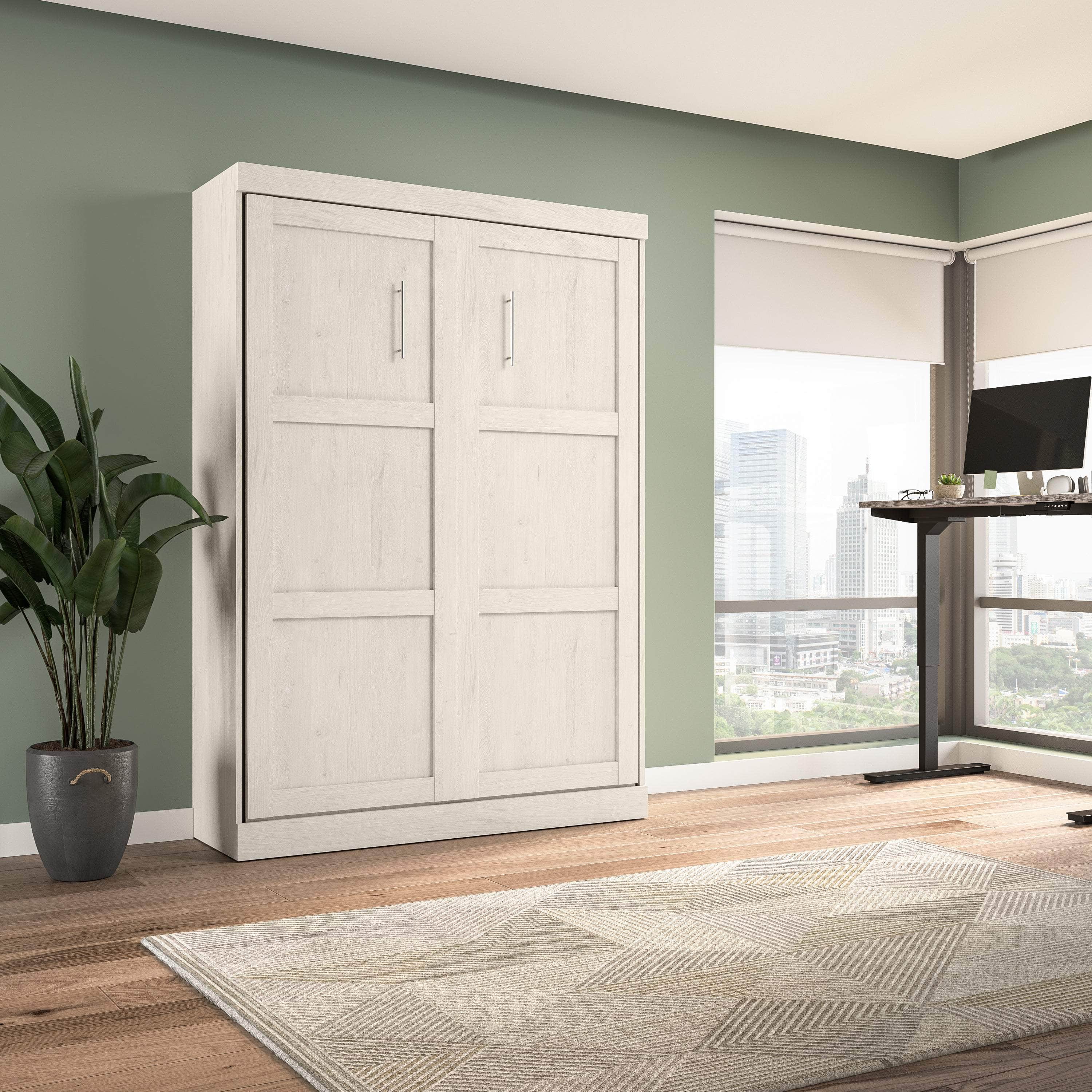 Pur Full Size Murphy Wall Bed with 7 Color Options - Space-Saving Wall Bed for Small Apartments, Guest Rooms & Home Offices
