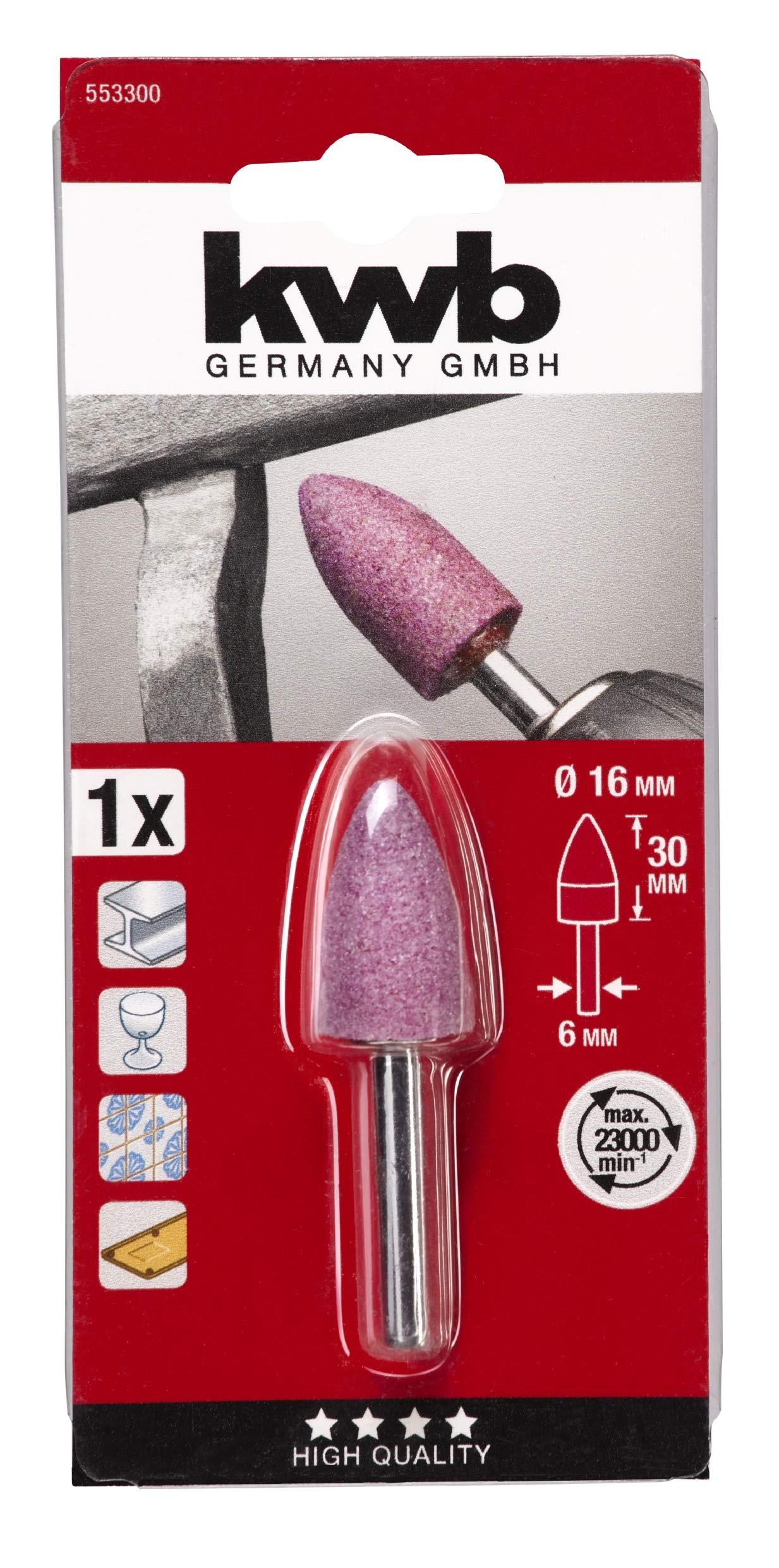 KWB Ceramic Grinding Pins 5533-00 - High Precision Abrasive Tools for Metal, Wood & Plastic Polishing - Perfect for DIY Projects & Professional Workshop Use