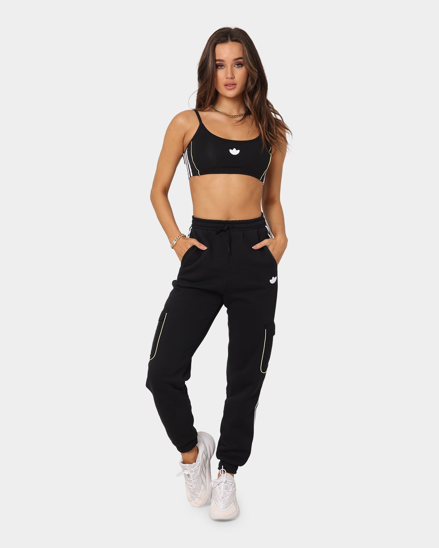 Adidas Women's Piping Logo Sports Bra Top - Black | Workout, Yoga & Running Activewear for Women