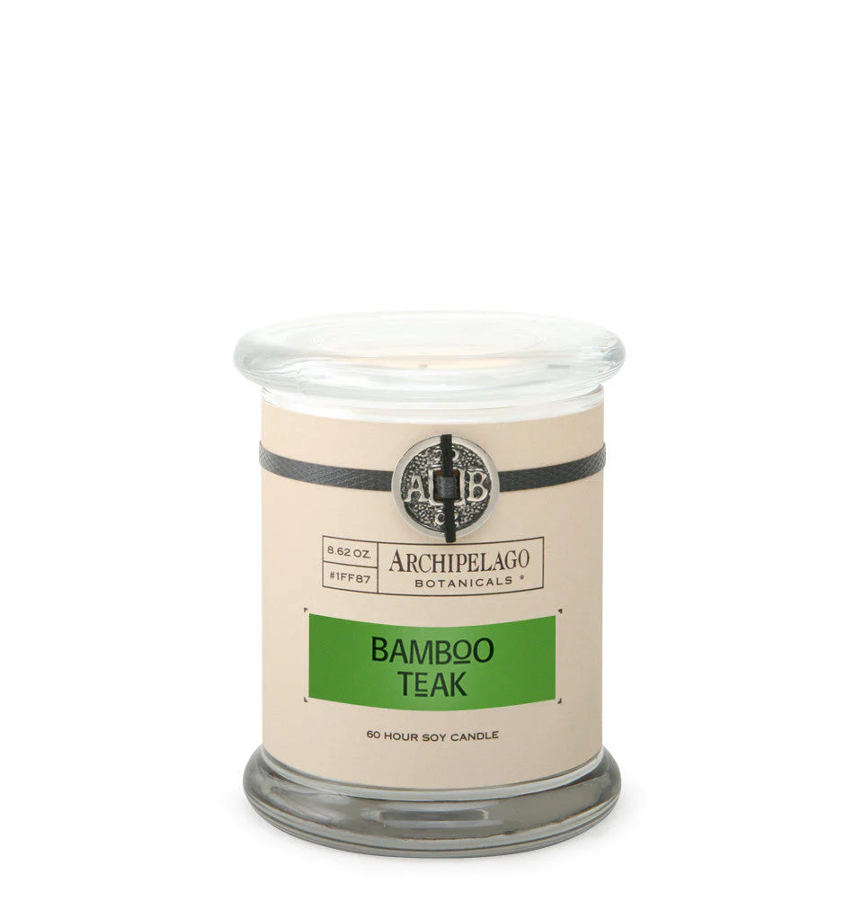 Premium Bamboo Teak Scented Jar Candle - Natural Soy Wax, Long-Lasting Fragrance for Home, Spa & Romantic Ambiance - Perfect for Relaxation, Meditation & Gift Giving