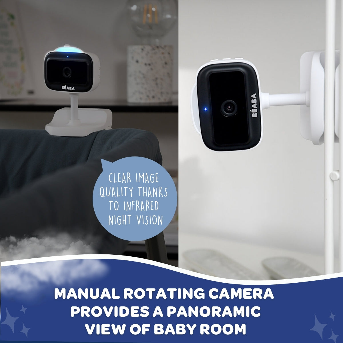 Beaba Zen Nomad HD Portable Baby Monitor with USB-C Charging - Ideal for Travel, Home & Nursery Use