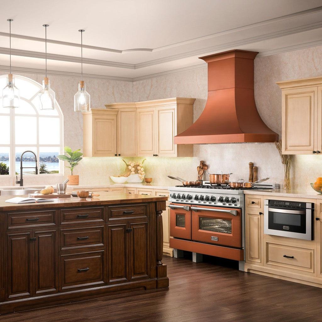 ZLINE 8632C Designer Series Copper Finish Wall Range Hood - Premium Kitchen Ventilation for Modern Homes | Perfect for Cooking, Smoke Removal & Stylish Décor