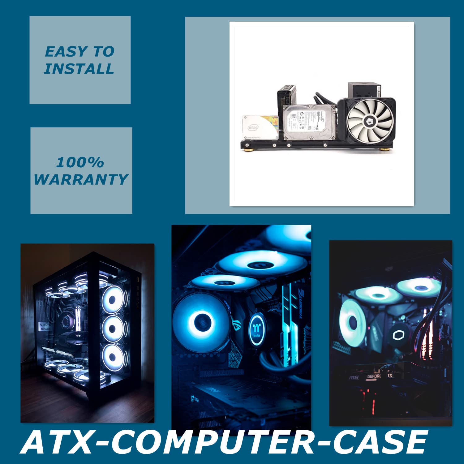 143 Open Frame Aluminum Alloy ATX PC Case - Lightweight Computer Chassis for DIY Builds & Overclocking Test Bench | Excellent Heat Dissipation | Perfect for Gaming Rigs, Workstations & PC Modding (Black)