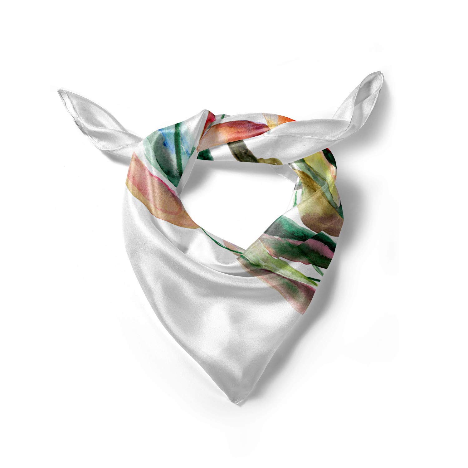 Ambesonne Watercolor Tulip Flower Hair Scarf - Bohemian Head Wrap for Women - Perfect for Yoga, Beach, and Everyday Fashion Accessory