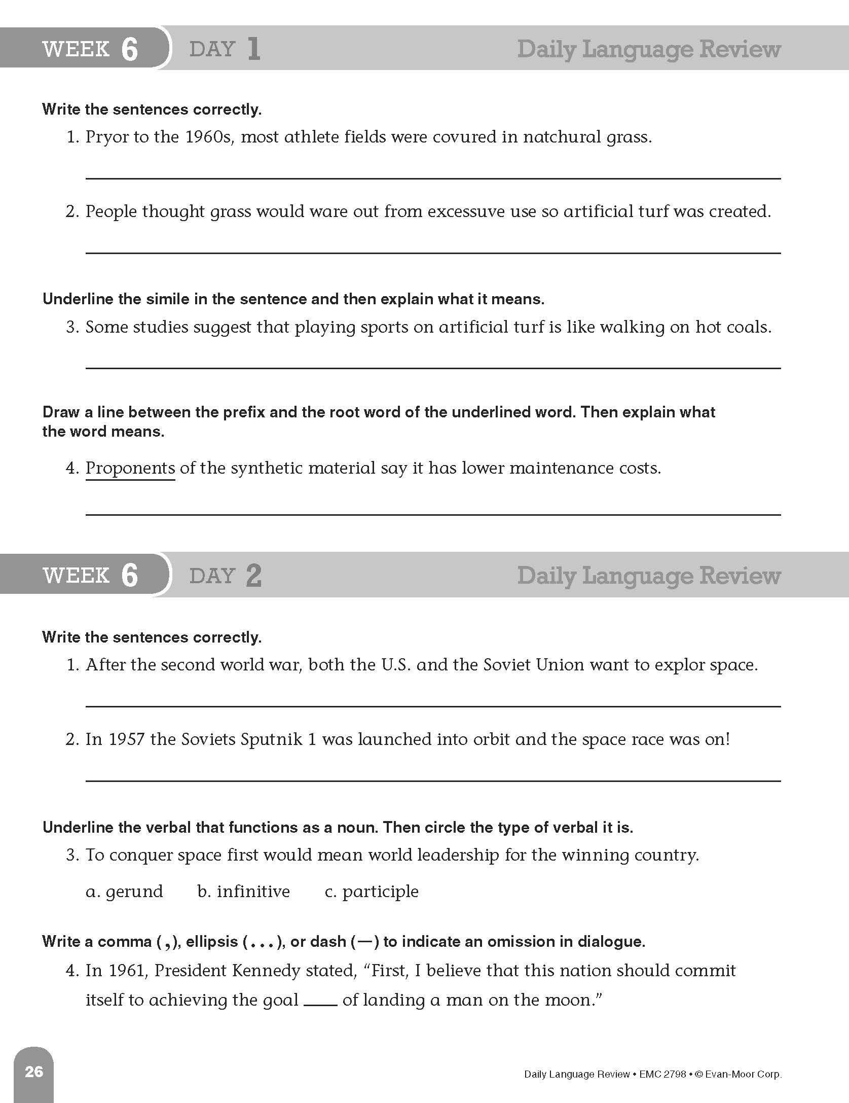 Evan-Moor Daily Language Review Workbook - Grade 8 Homeschool & Classroom Teaching Resource with Reproducible Worksheets | Grammar, Punctuation & Skills Assessment | Teacher Edition for Daily Practice | Ideal for Middle School ELA Curriculum & Test Prep