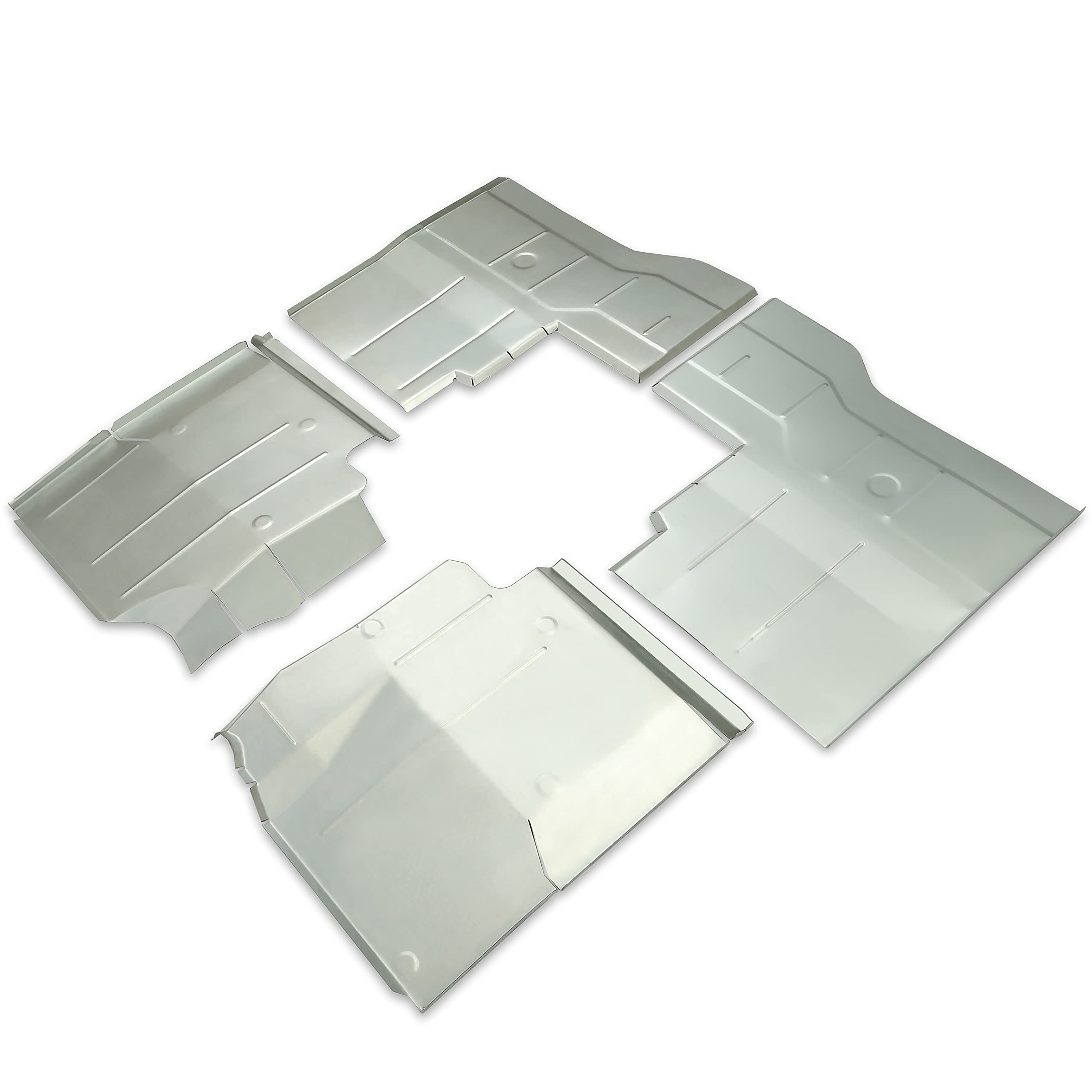 KUAFU Galvanized Floor Pans Replacement - Compatible with 1976-1986 Jeep CJ7, CJ8, CJ Scrambler & YJ Wrangler - Front & Rear Set of 4 Pieces - Rust Protection for Off-Road Adventures & Classic Jeep Restoration