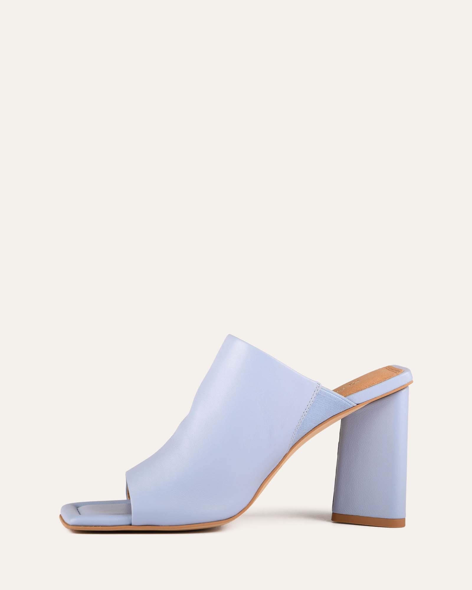 DANIELLE Women's High Heel Sandals - Ice Blue Genuine Leather Strappy Summer Dress Shoes for Weddings & Parties