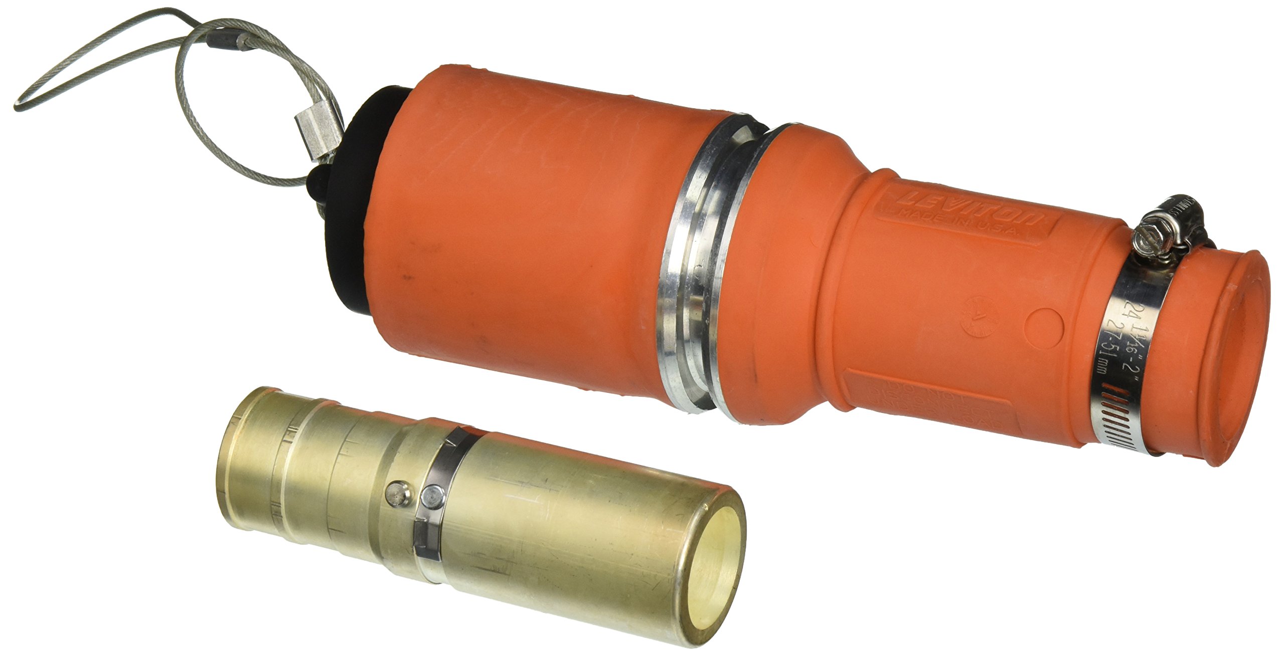 Leviton 49F53-O Orange High Amp Coupling Female Plug 535MCM - Heavy Duty Electrical Connector for Industrial and Commercial Use