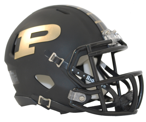 Purdue Boilermakers Matte Black Riddell Speed Mini Football Helmet - Collectible NCAA Memorabilia for Fans, Display & Home Decor