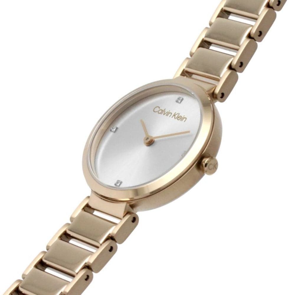 Calvin Klein Minimalist Rose Gold Stainless Steel Women's Watch 25200140 - Elegant Timepiece for Office, Date Night & Special Occasions