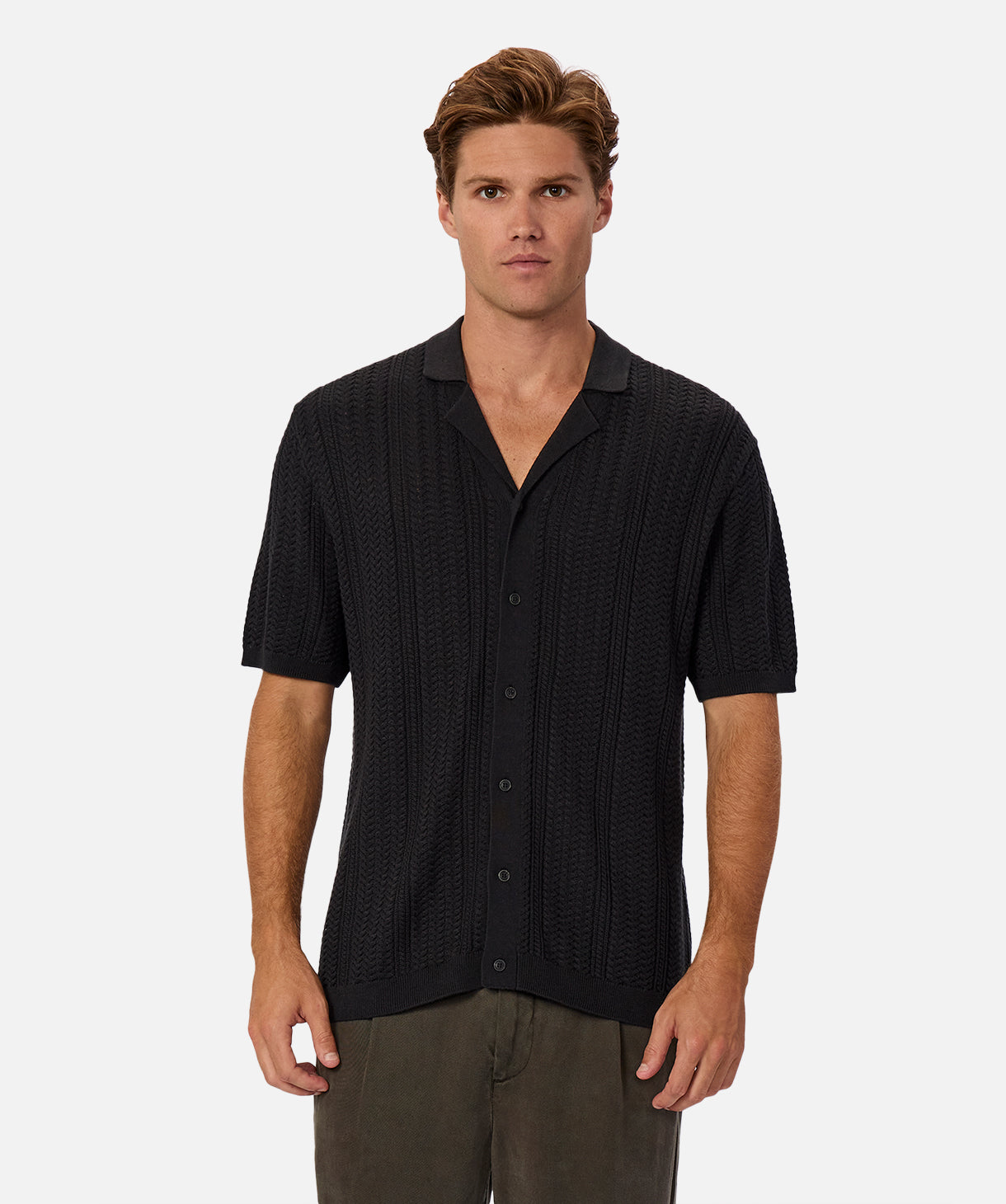 Alessio Short Sleeve Shirt for Men - Premium Obsidian Black Casual Button Down Shirt | Perfect for Office, Date Night & Summer Outings