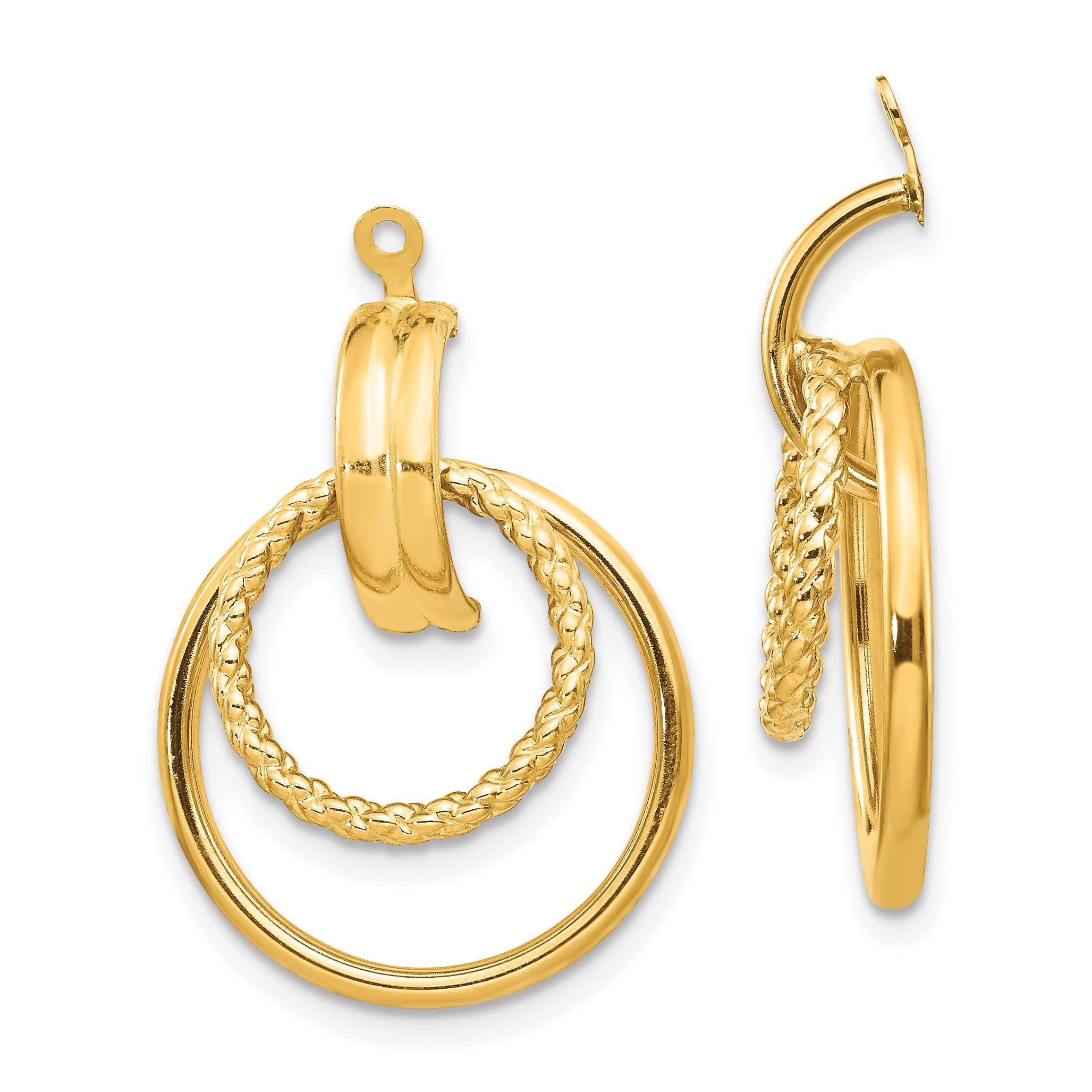 14K Gold Twisted Fancy Earring Jackets - Elegant Jewelry for Weddings, Parties & Special Occasions