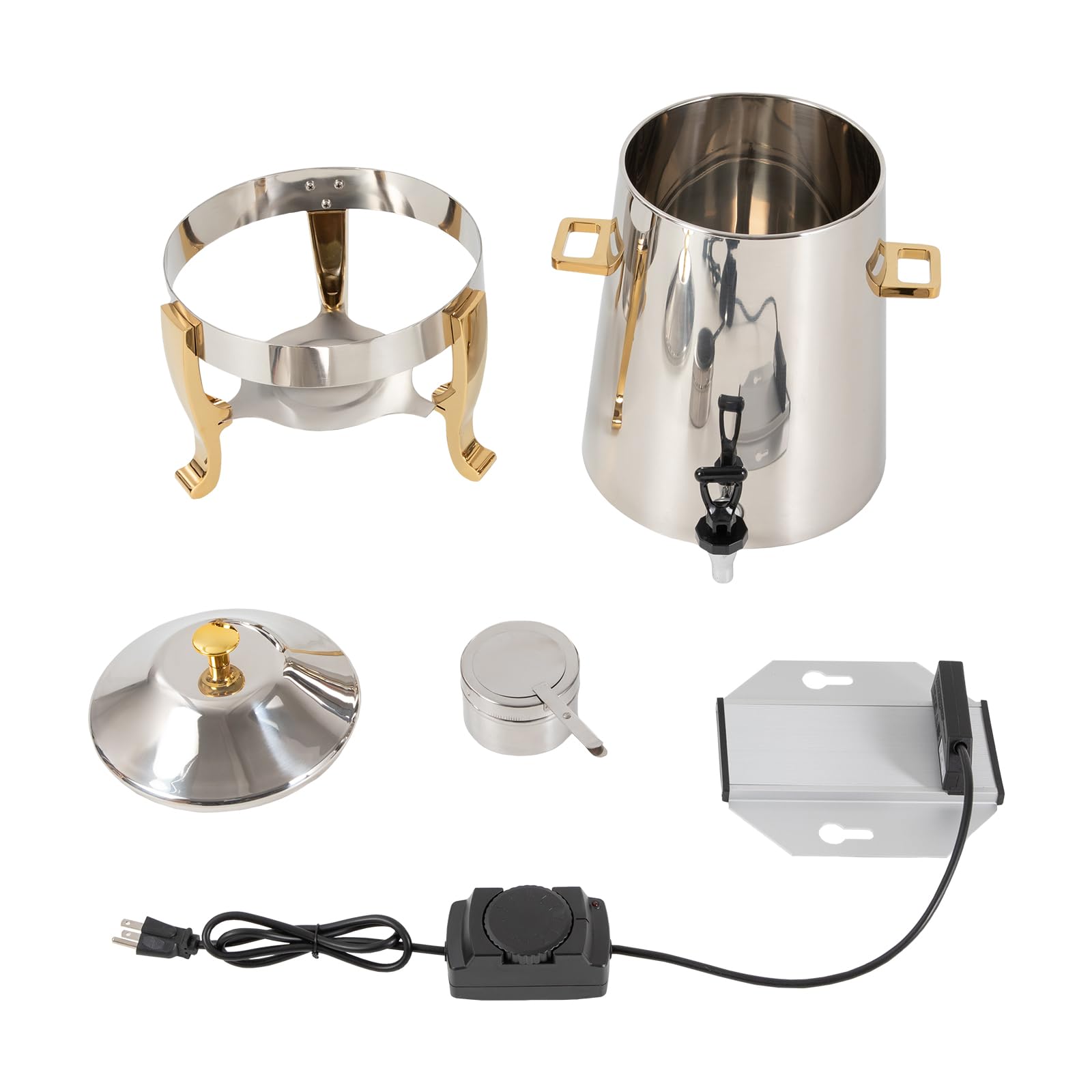 13L Electric Hot Beverage Dispenser with Adjustable Temperature (95-185℉) - Stainless Steel Coffee Urn with Spigot for Coffee, Tea & Hot Chocolate - Perfect for Parties, Events, Buffets & Catering (Gold)