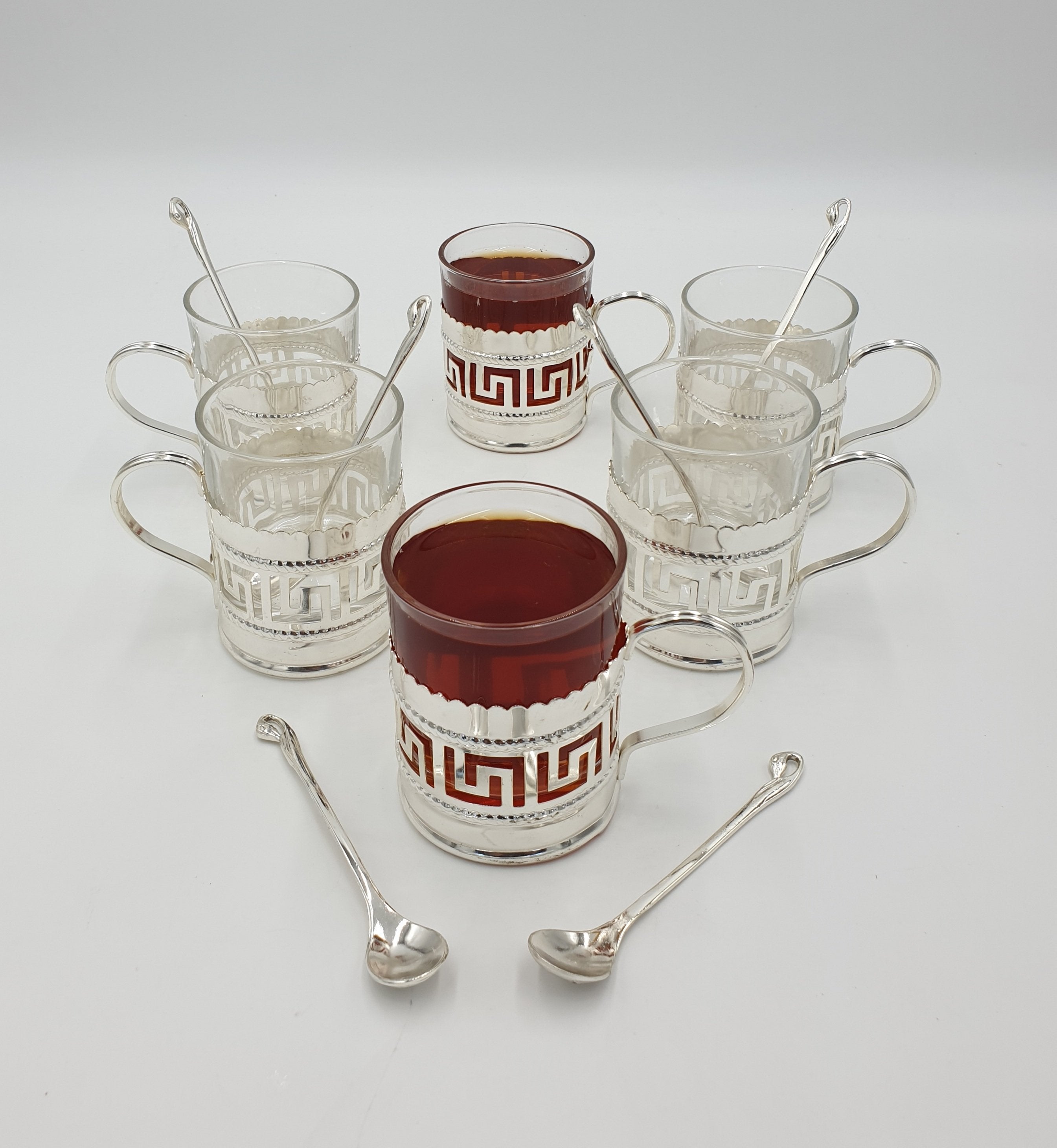 Premium 6-Piece Tea Set with Spoons - 3.5x2.75 Inch Elegant Porcelain Cups - Perfect for Afternoon Tea, Bridal Showers & Gift Giving (12 Sets per Case)