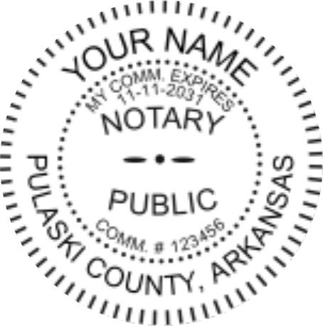 Arkansas Notary Public Round Self Inking Stamp - Premium R-542 Model with Unique Pink Body | Perfect for Document Authentication, Legal Papers & Official Notarizations