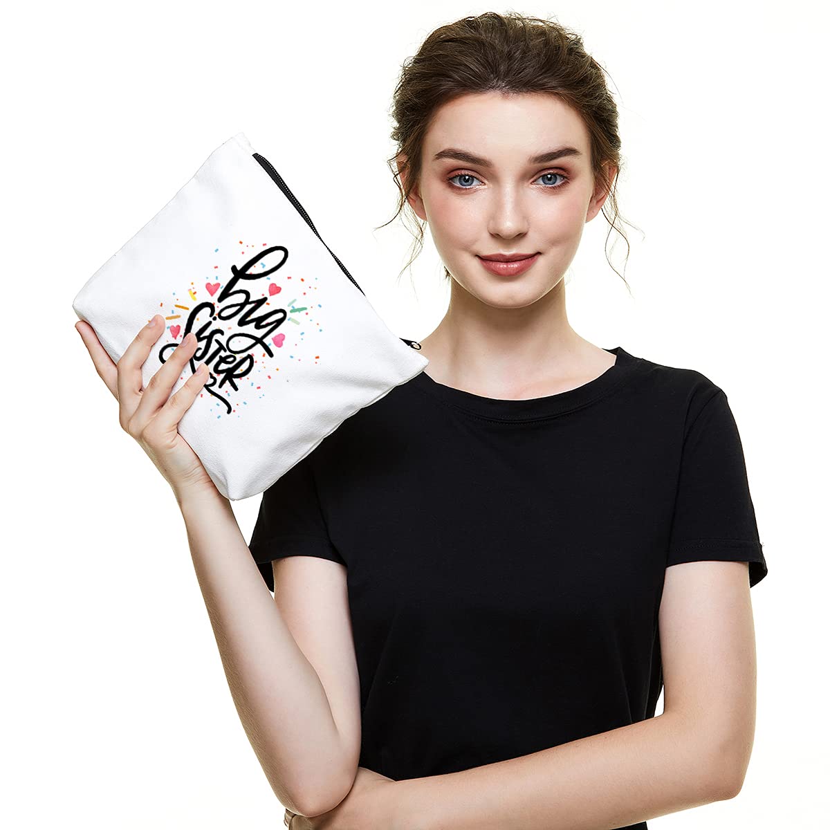 Eco-Friendly Reusable Makeup Bag for Girls - Cute Big Sister Gift for Birthday & Christmas | Perfect for Travel, School & Sleepover Essentials