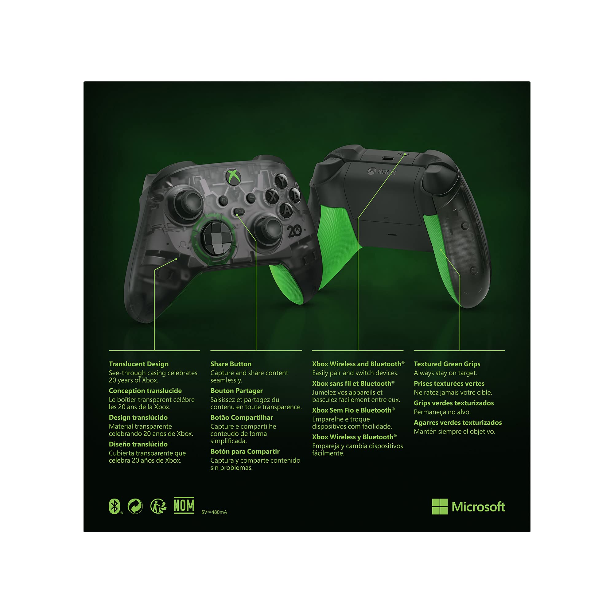 Xbox Wireless Controller – 20th Anniversary Special Edition | Official Microsoft Gamepad for Xbox Series X/S & PC | Perfect for Gaming, Streaming & eSports Tournaments