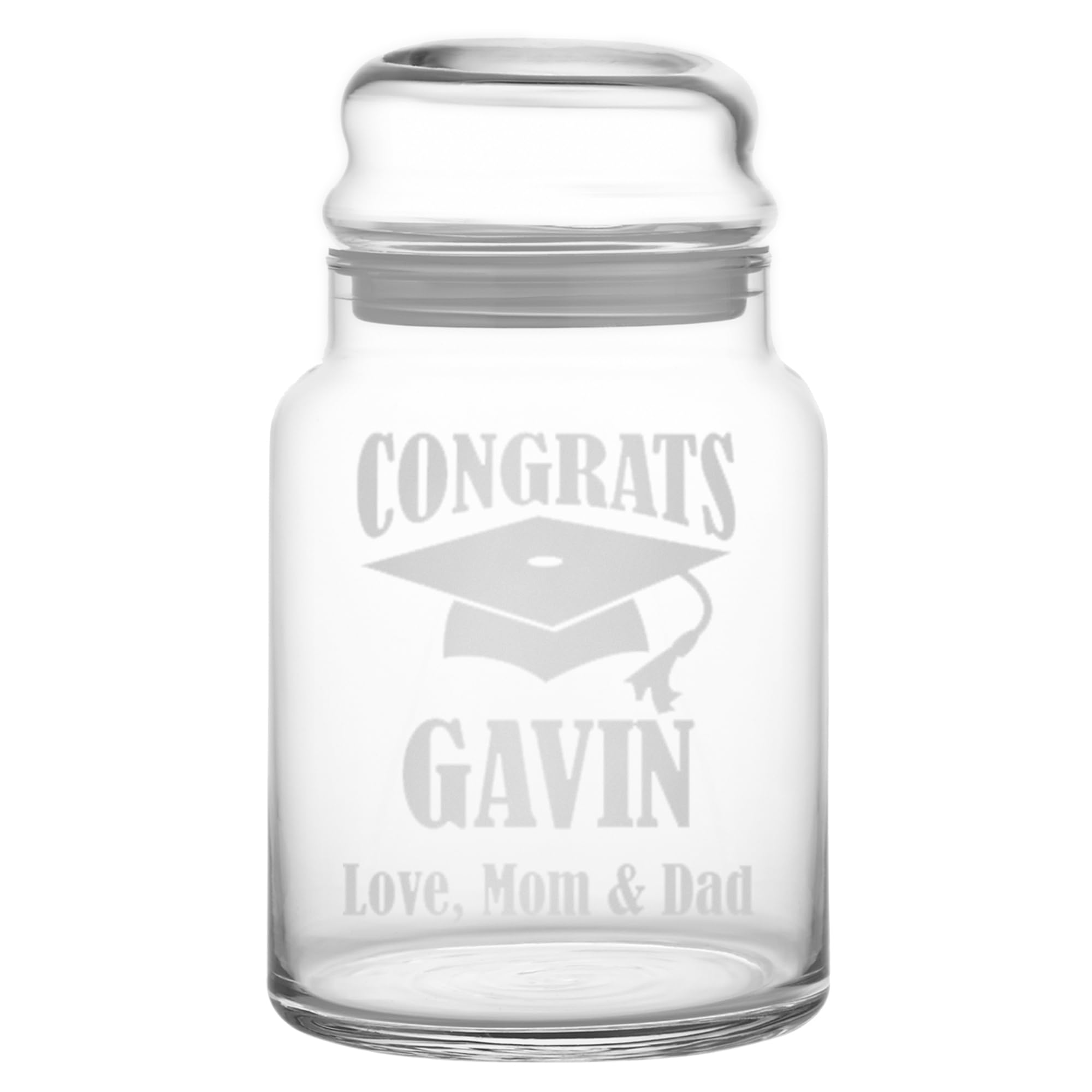Personalized Graduation Candy Jars - Custom Graduation Keepsake Gift - Congrats Design for High School & College Graduates - Perfect for Graduation Parties, Open House Events & Thank You Gifts