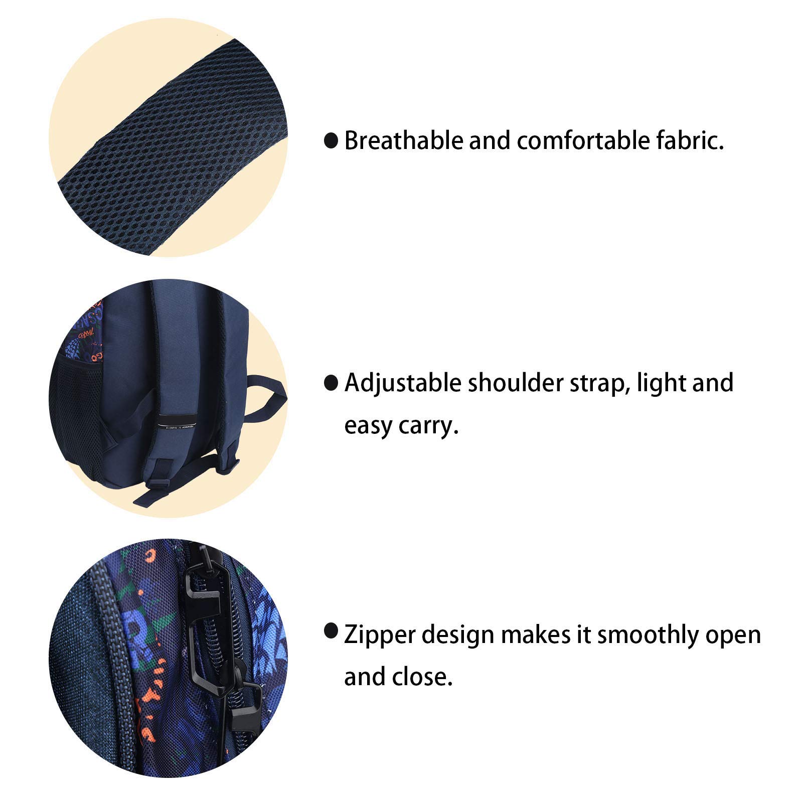 Durable School Backpack with Smooth Zipper - Lightweight Book Bag for Students, Travel & Shopping (Dark Blue) - Perfect for Classrooms, College Campuses & Daily Commute