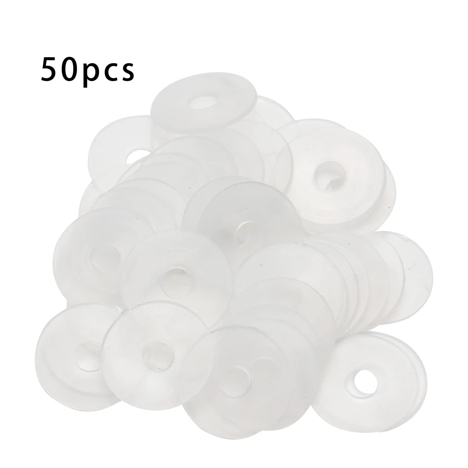 Othmro 50Pcs Nylon Flat Washers - 0.7in OD 0.19in ID 0.03in Thickness - Sealing Gasket & Screw Washer Assortment for Plumbing Repairs - Faucet, Pipe, Shower Head, Garden Hose, Hot Water Pipe Seals - White - Perfect for DIY Home Maintenance and Leak Prevention