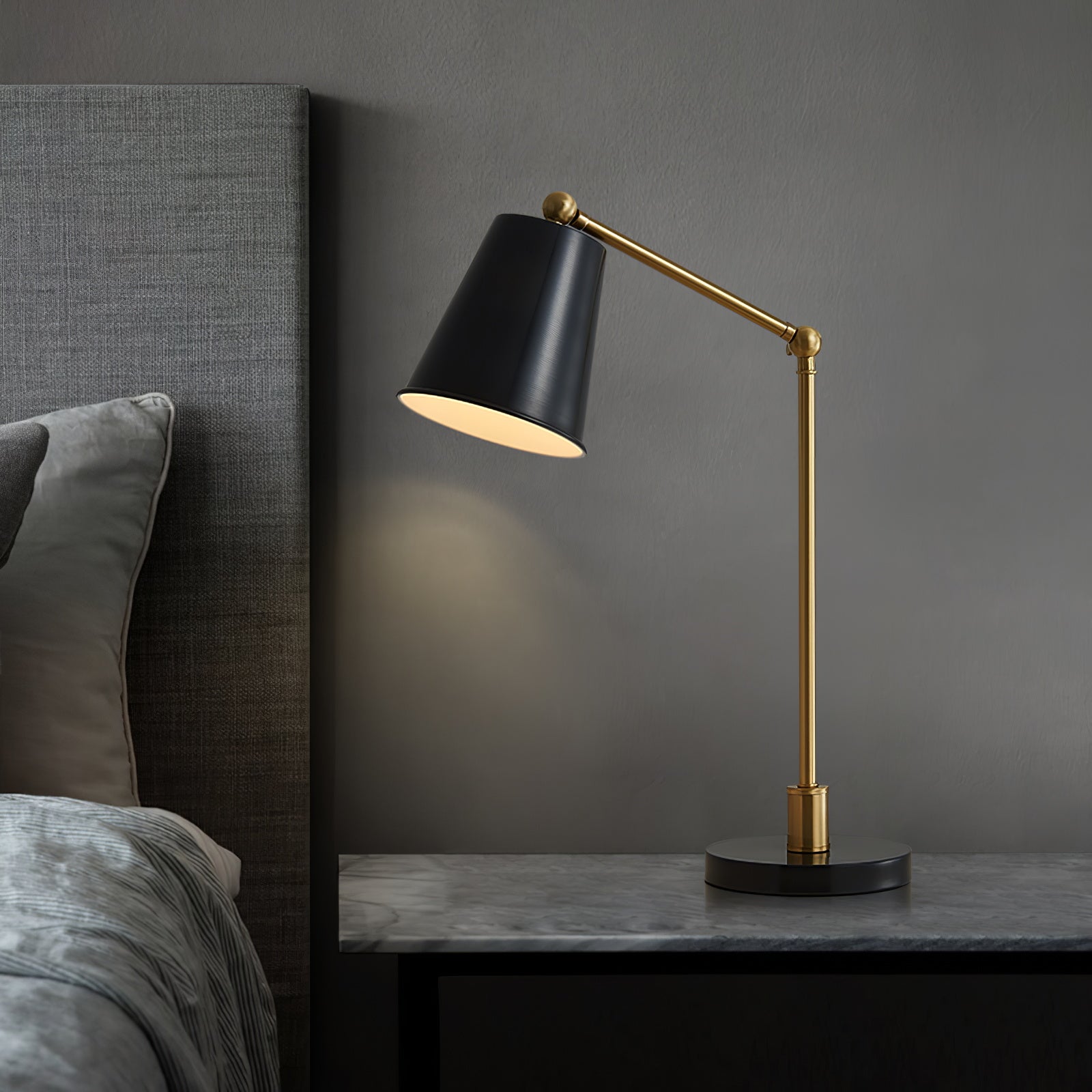 Epinal Table Lamp - Modern LED Nightstand Lamp with USB Port, Touch Control & Adjustable Brightness for Bedroom, Living Room, and Office Decor