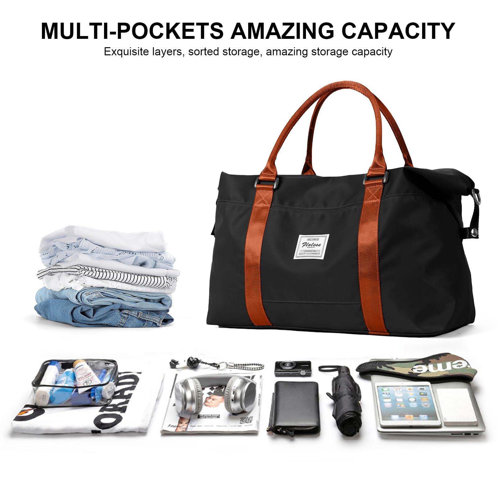 Best Travel Duffel Bag for Women - Lightweight Sports Tote & Gym Shoulder Bag - Perfect as Weekender Overnight Bag for Workouts, Yoga, Beach Trips & Weekend Getaways