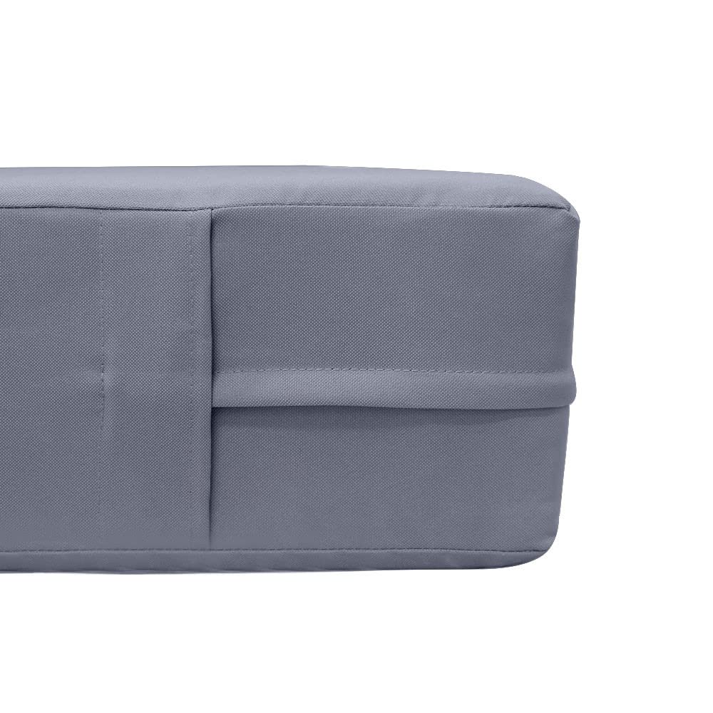 Prolinemax Style6 4-Piece Crib Size Outdoor Daybed Set - Knife Edge Mattress, Bolster Pillow & Fitted Sheet Slip Cover (AD001) for Patio, Poolside & Garden Relaxation