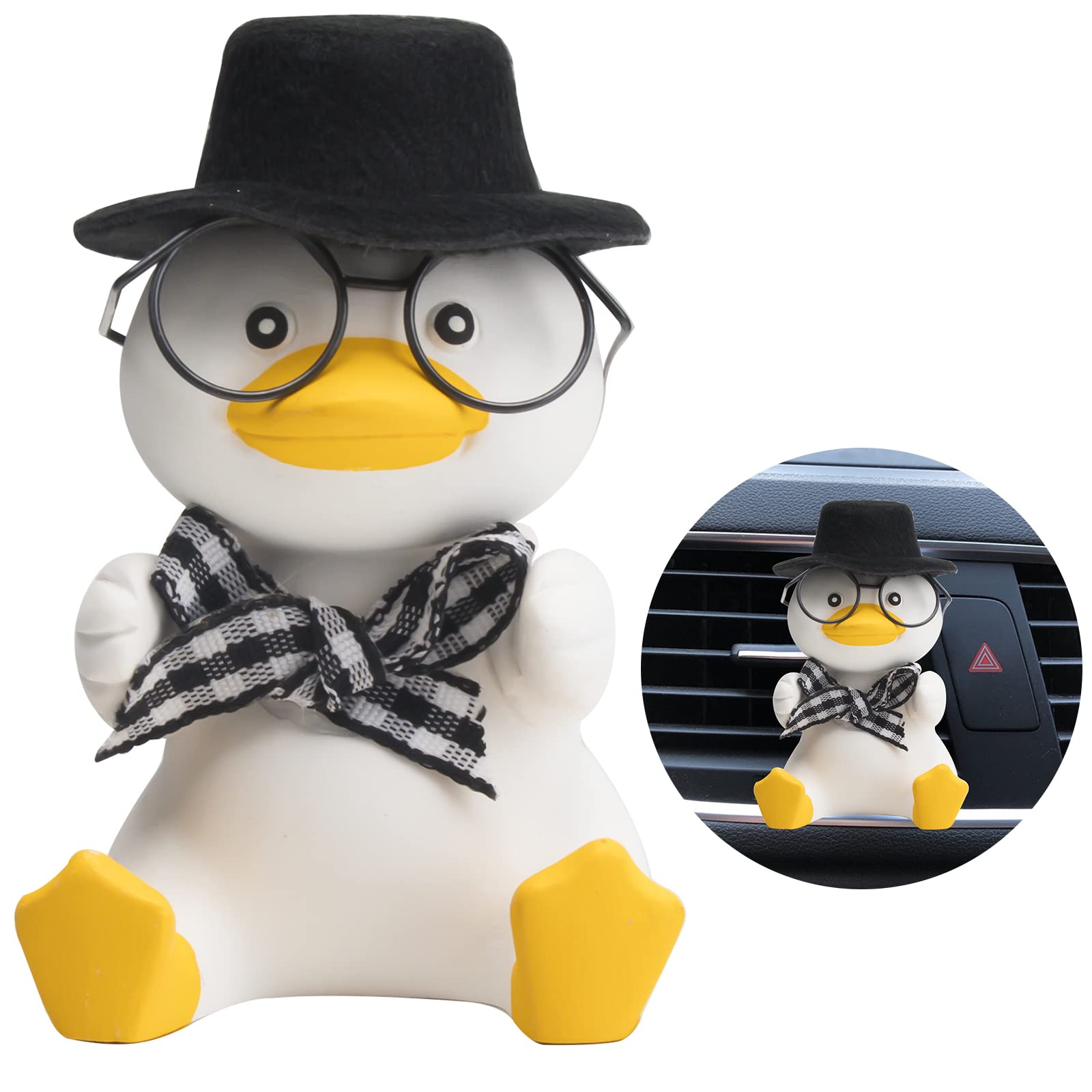 Wonuu Duck Car Ornaments - Cute Duck Dashboard Decor & AC Vent Clips for Car Interior Accessories | Perfect for Car Decoration, Gifts & Personalizing Your Vehicle