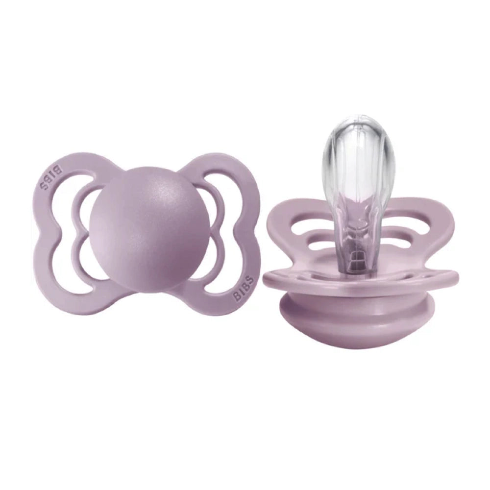 Supreme Collection Silicone Baby Bibs & Pacifier Set (2-Pack) - Dusky Lilac | Soft, Durable & Easy to Clean | Perfect for Feeding, Teething & Mess-Free Meals