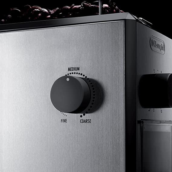 De'Longhi KG89 Stainless Steel Coffee Grinder - Electric Burr Mill for Espresso, Drip & French Press - Compact & Durable Kitchen Appliance for Fresh Ground Coffee at Home