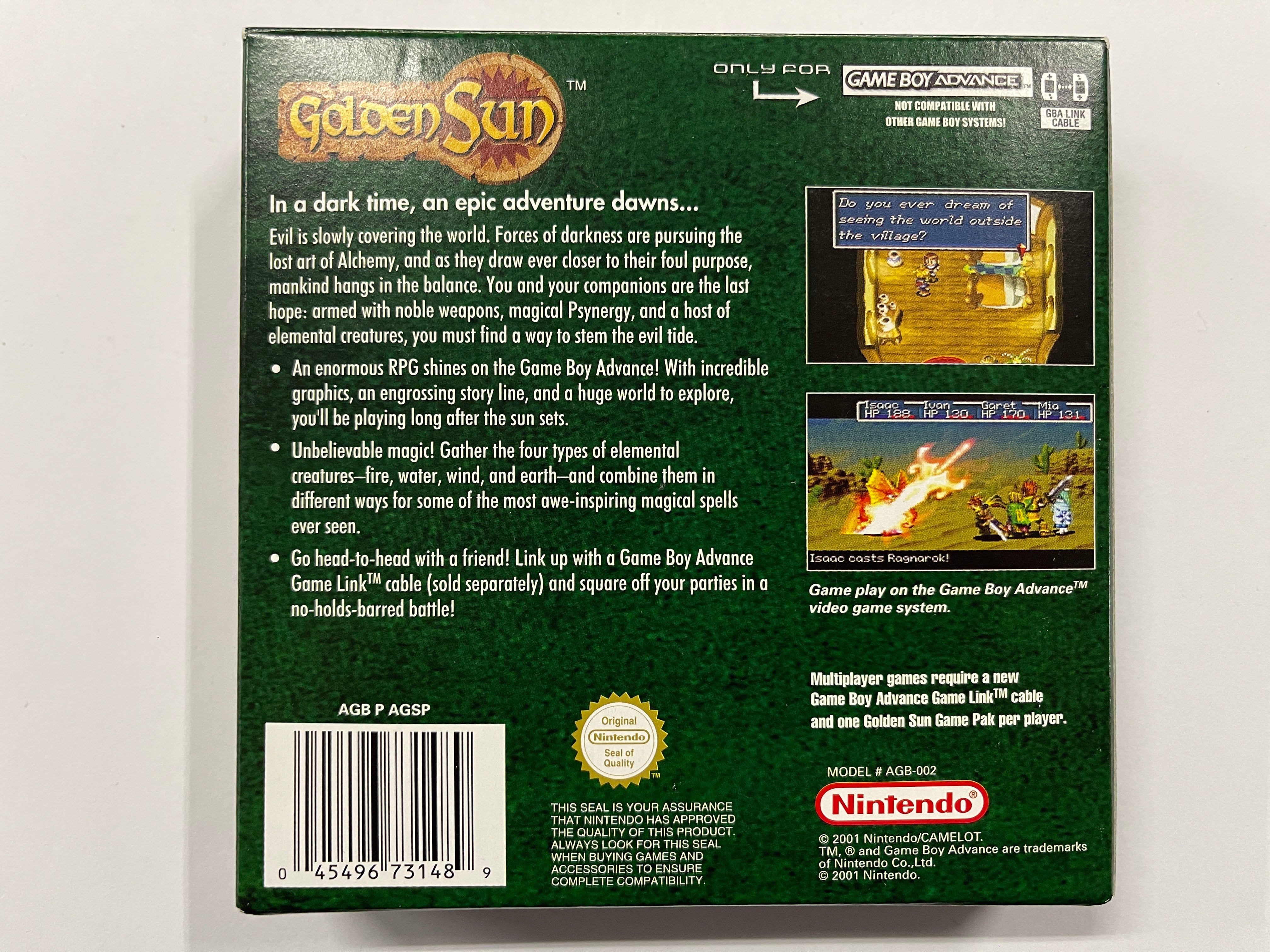 Golden Sun Complete In Box - Classic GBA Game for Nintendo Fans - Perfect for Collectors & Retro Gaming Enthusiasts