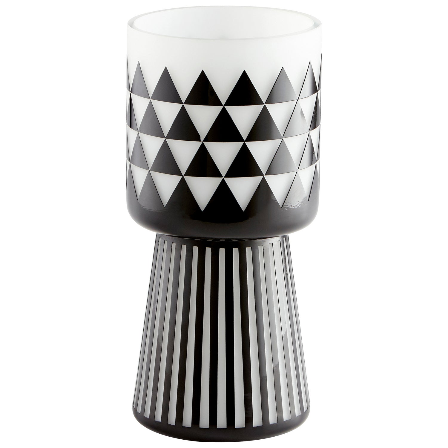 Cyan Design 11091 Vector Vase - Modern Black and White Ceramic Vase for Home Decor, Medium Size - Perfect for Living Room, Dining Table & Office Decor