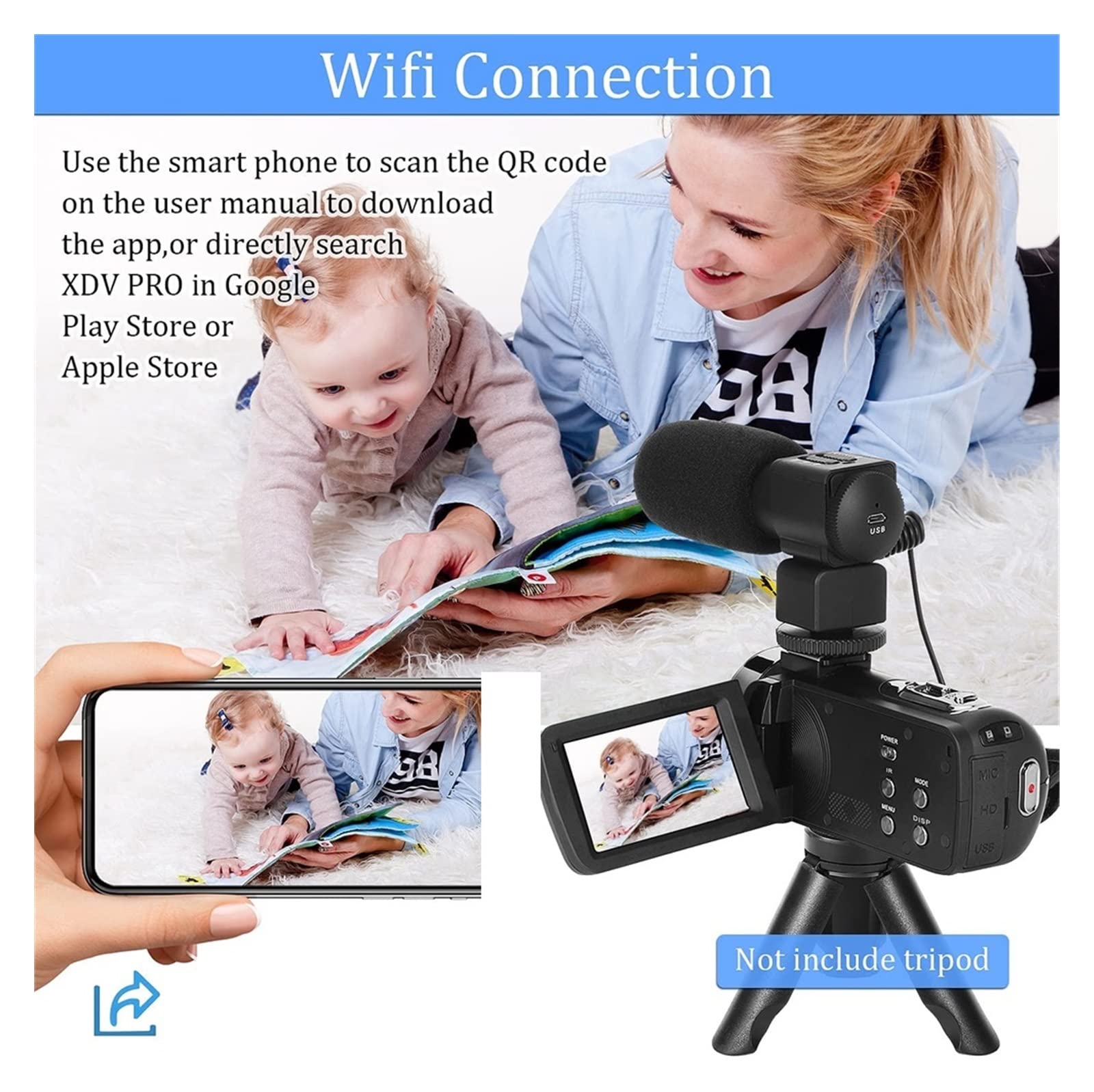 4K 48MP Digital Camcorder for Vlogging & Live Streaming with Auto Focus - Perfect for Travel & YouTube
