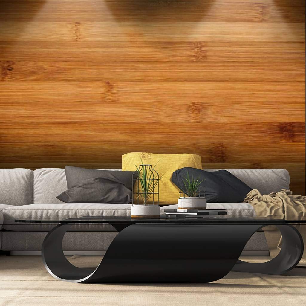 Brown Bamboo Wood Texture Peel and Stick Wallpaper - Self-Adhesive Vinyl Film Roll for Walls, Horizontal Plank Design, Top View Closeup - Perfect for Home Decor, Bedroom Accent Walls, Office Renovation & Shelf Lining