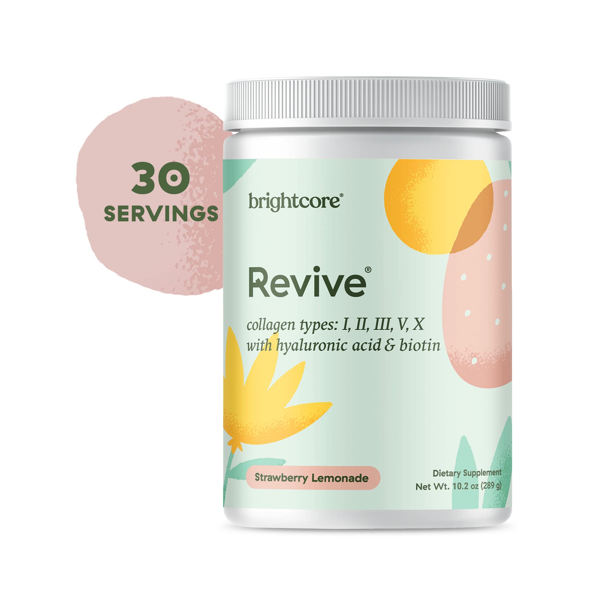 Premium Multi Collagen Protein Powder with Vitamin C & Hyaluronic Acid - Non-GMO, Gluten-Free Supplement for Women & Men - Delicious Strawberry Lemonade Flavor (30 Servings) - Supports Skin, Hair, Nails & Joint Health - Perfect for Post-Workout Recovery & Daily Wellness Routine