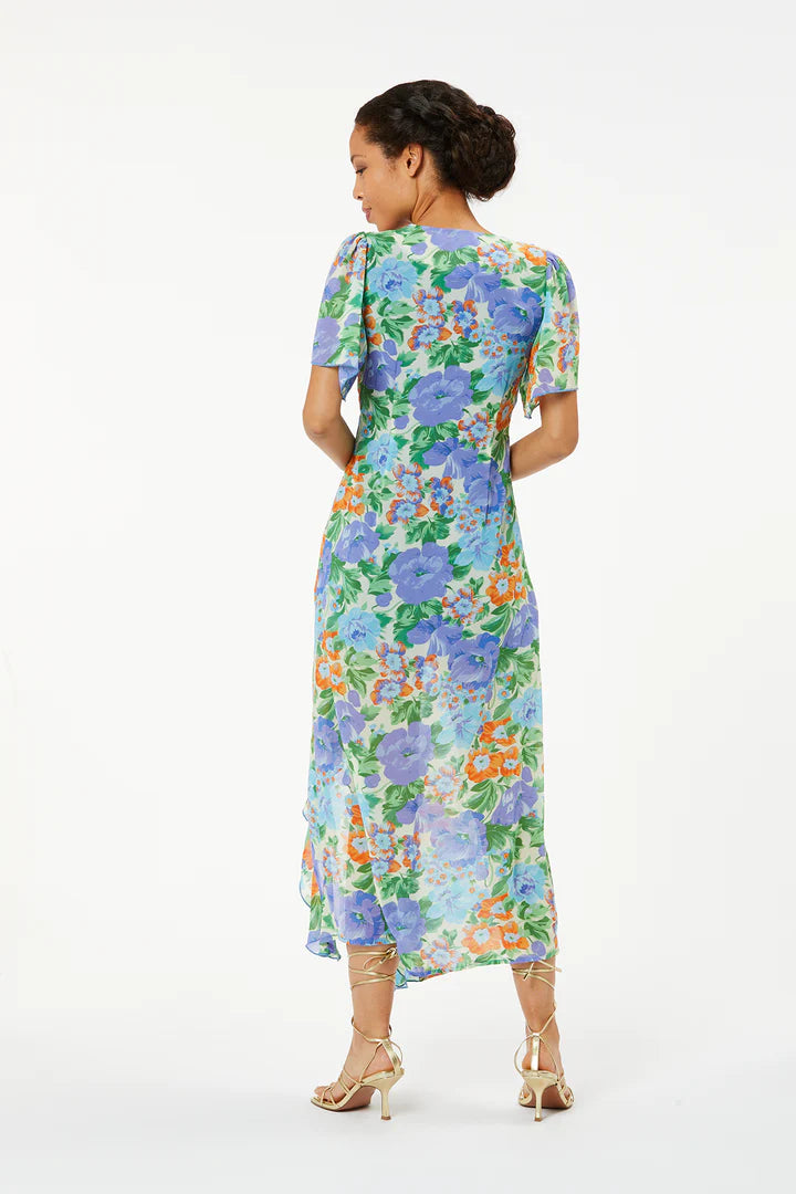 Eunice Floral Print Long Maxi Dress for Women - Elegant Purple Bohemian Style - Perfect for Beach Vacations, Summer Parties & Casual Outings