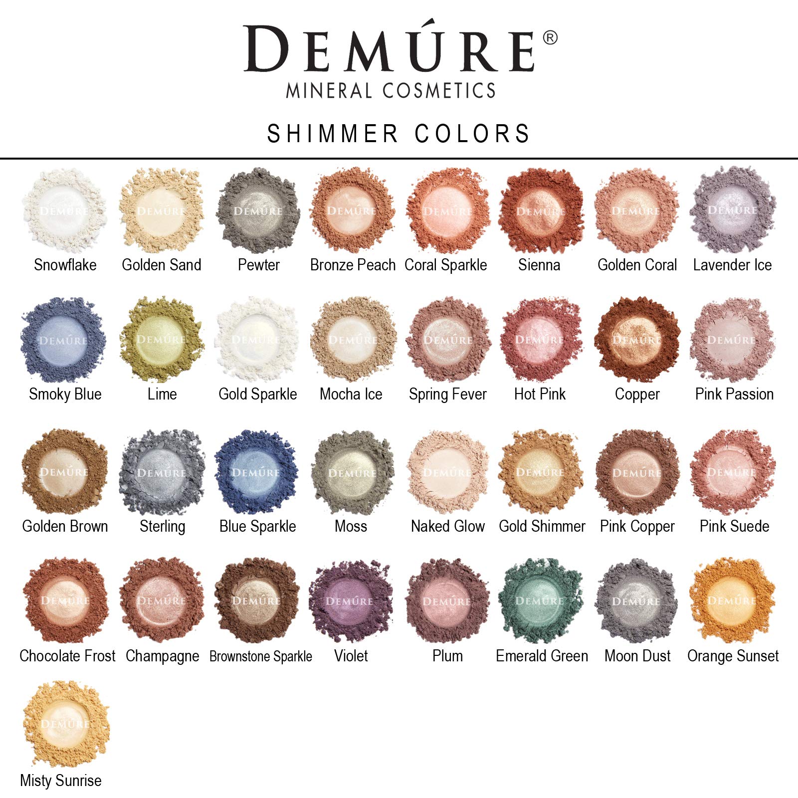 Demure Mineral Make Up (Mocha Ice) Eyeshadow - Shimmer Loose Powder & Glitter Eyeshadow for Professional Eye Makeup | Perfect for Daytime Glam & Nighttime Party Looks