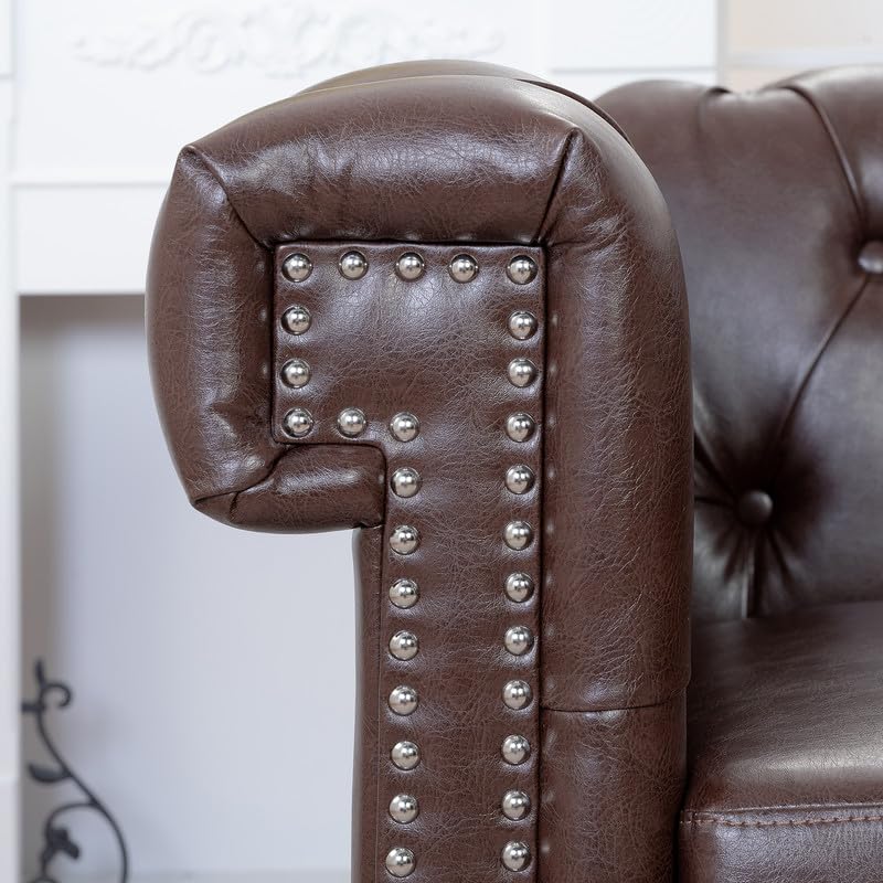 Mid-Century Modern Accent Chair - Ergonomic Upholstered Recliner Sofa for Living Room, Bedroom & Office - Comfy Single Leisure Chair with Armrests - Perfect for Reading, Relaxing and Small Space Decor