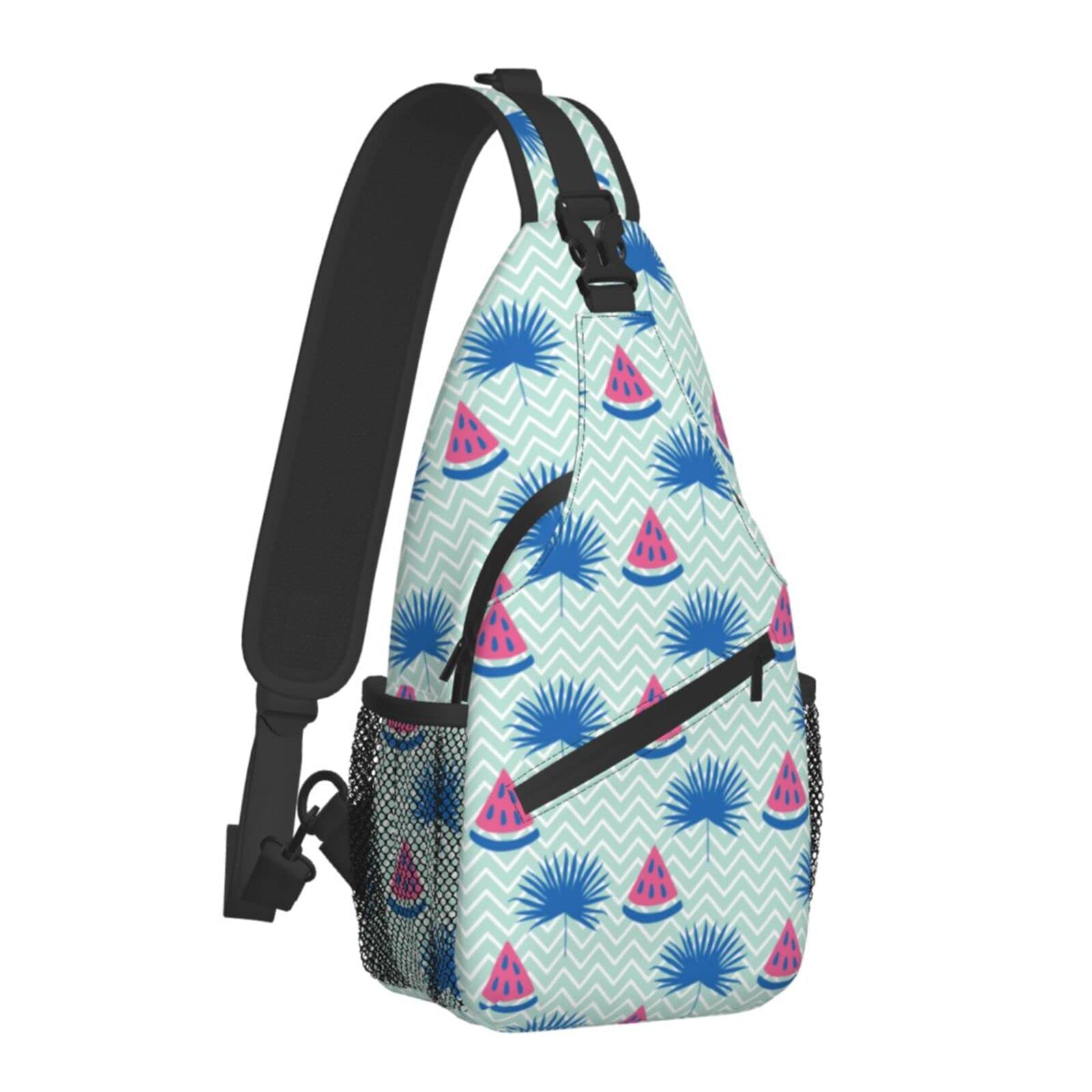 Stylish Watermelon Print Sling Backpack for Women & Men - Crossbody Shoulder Bag, Casual Daypack for Travel, Hiking, Shopping & Outdoor Activities