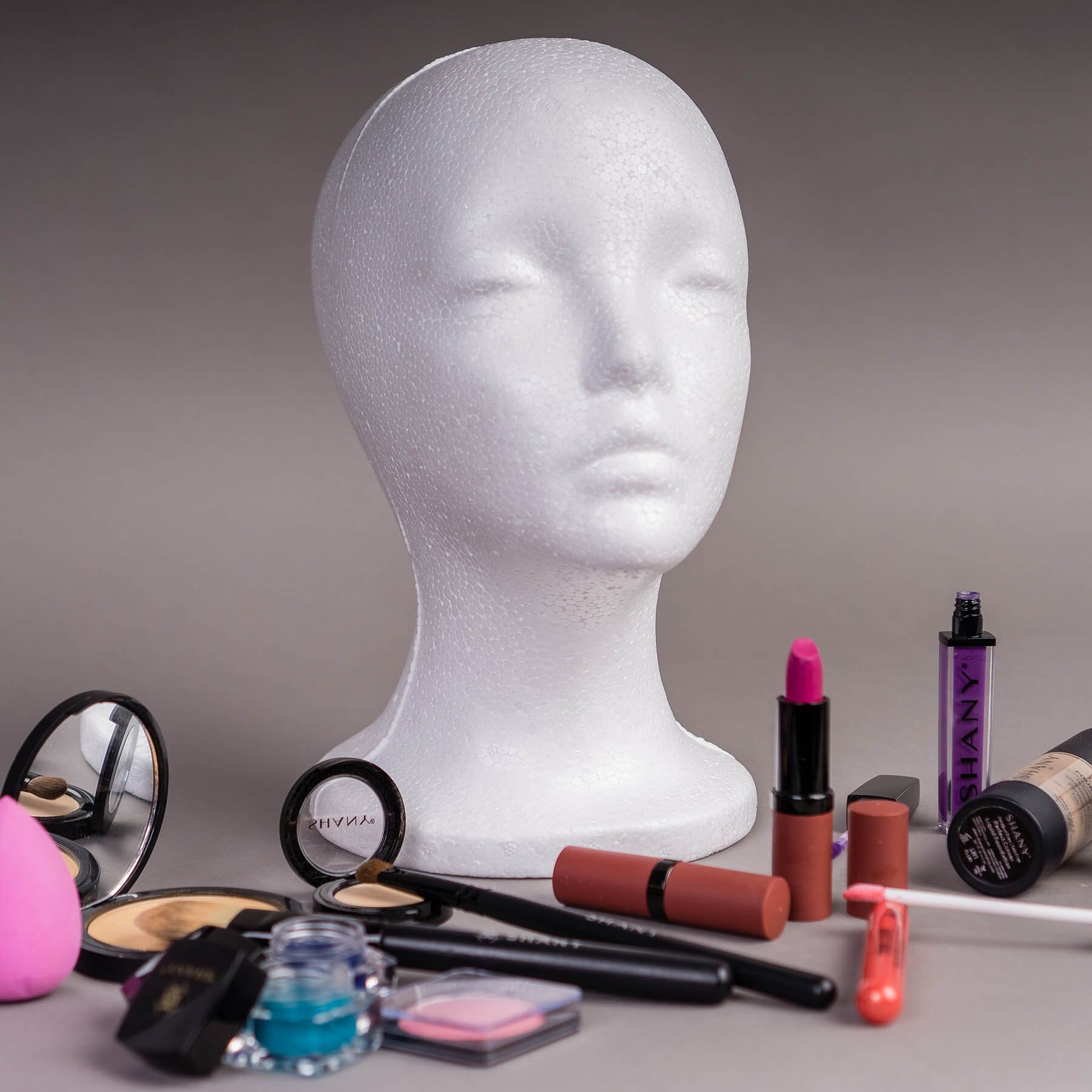 Styrofoam Mannequin Head for Wigs & Hats - Adjustable Stand for Hairstyling, Cosmetology & Salon Display - Perfect for Wig Making, Hat Display & Beauty Training