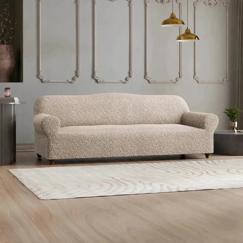 4-Seater Jacquard 3D Sofa Slipcover - Stretchable Furniture Protector for Living Room, Bedroom & Office - Easy Washable Couch Cover for Home Decor