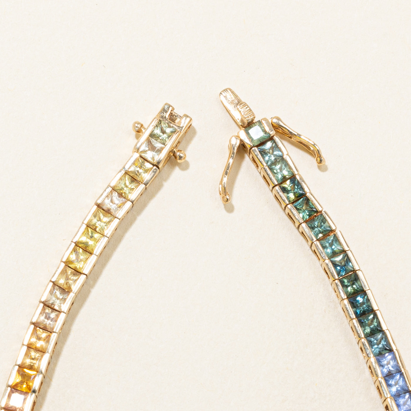 Rainbow Sapphire Tennis Bracelet - 6.65 Carat Total Weight - 7.5 Inches - Elegant Jewelry for Women - Perfect Gift for Anniversary, Birthday & Special Occasions