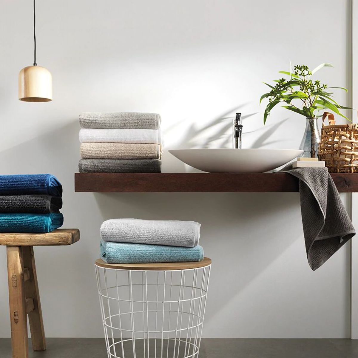 Sheridan Misty Teal 6-Piece Bath Towel Set - Super Soft & Absorbent Living Textures Trenton Collection - Perfect for Bathroom, Spa & Beach Use